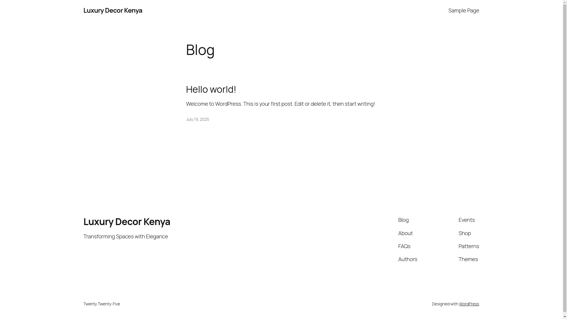 website screenshot of https://luxurydecorkenya.co.ke/