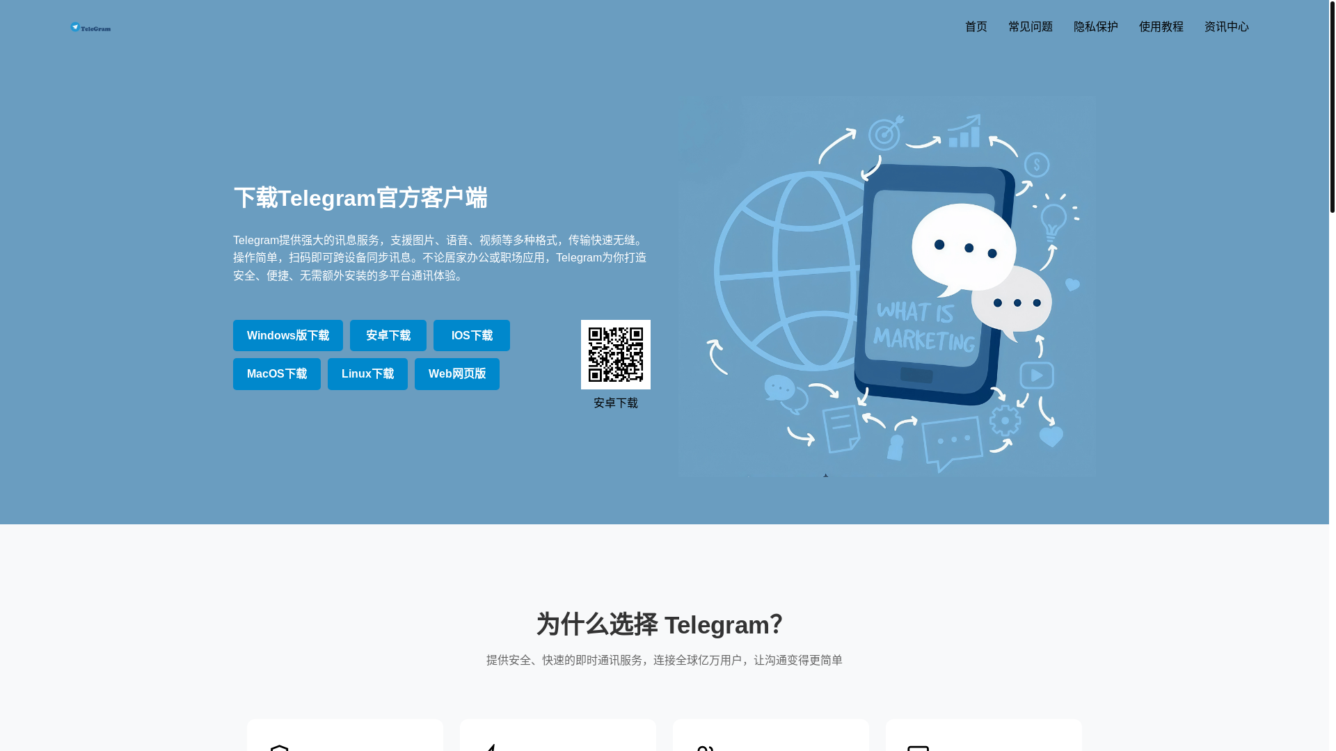 website screenshot of https://zhs-telegramem.com/