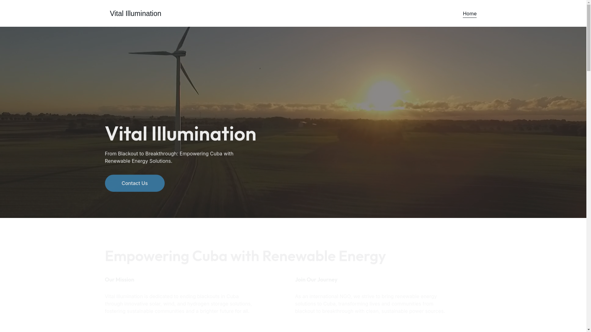 website screenshot of https://vitalillumination.org/