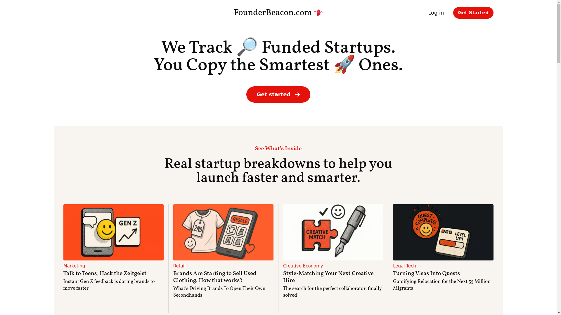website screenshot of https://founderbeacon.pages.dev/