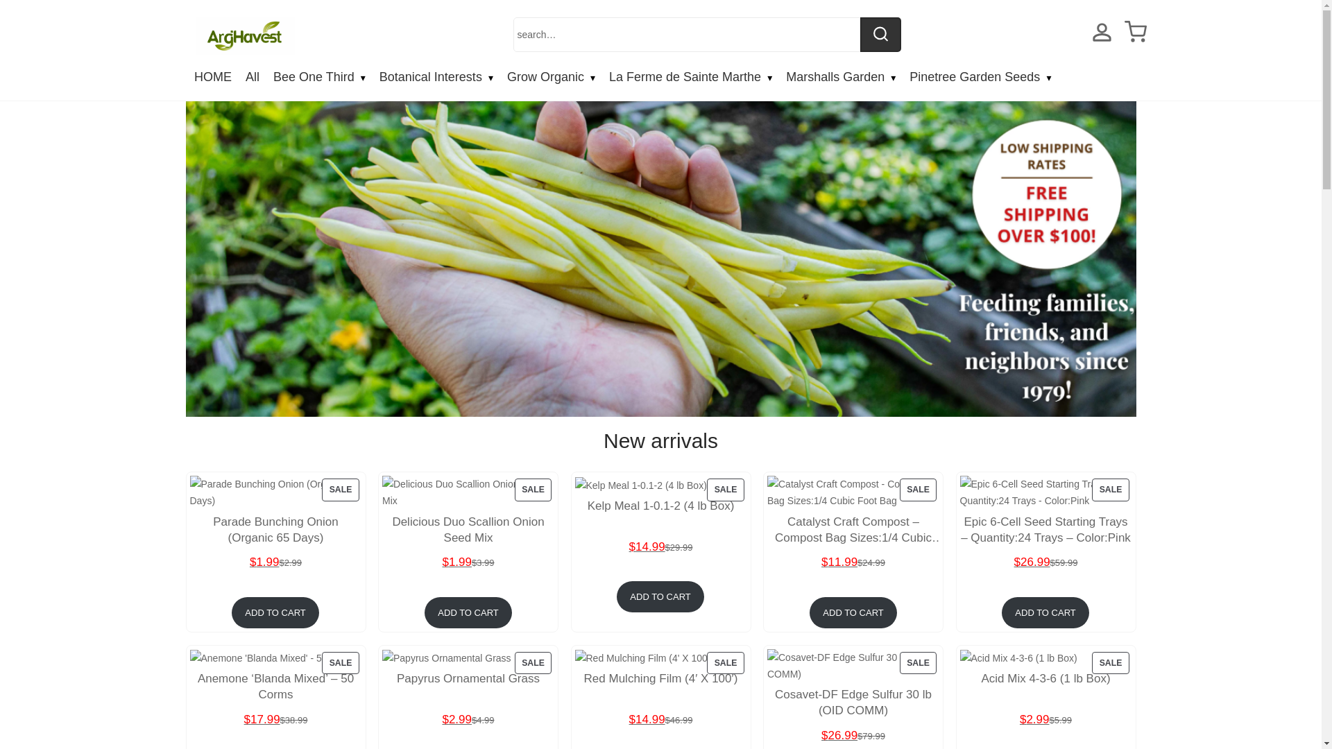 website screenshot of https://agriharvestshop.com/