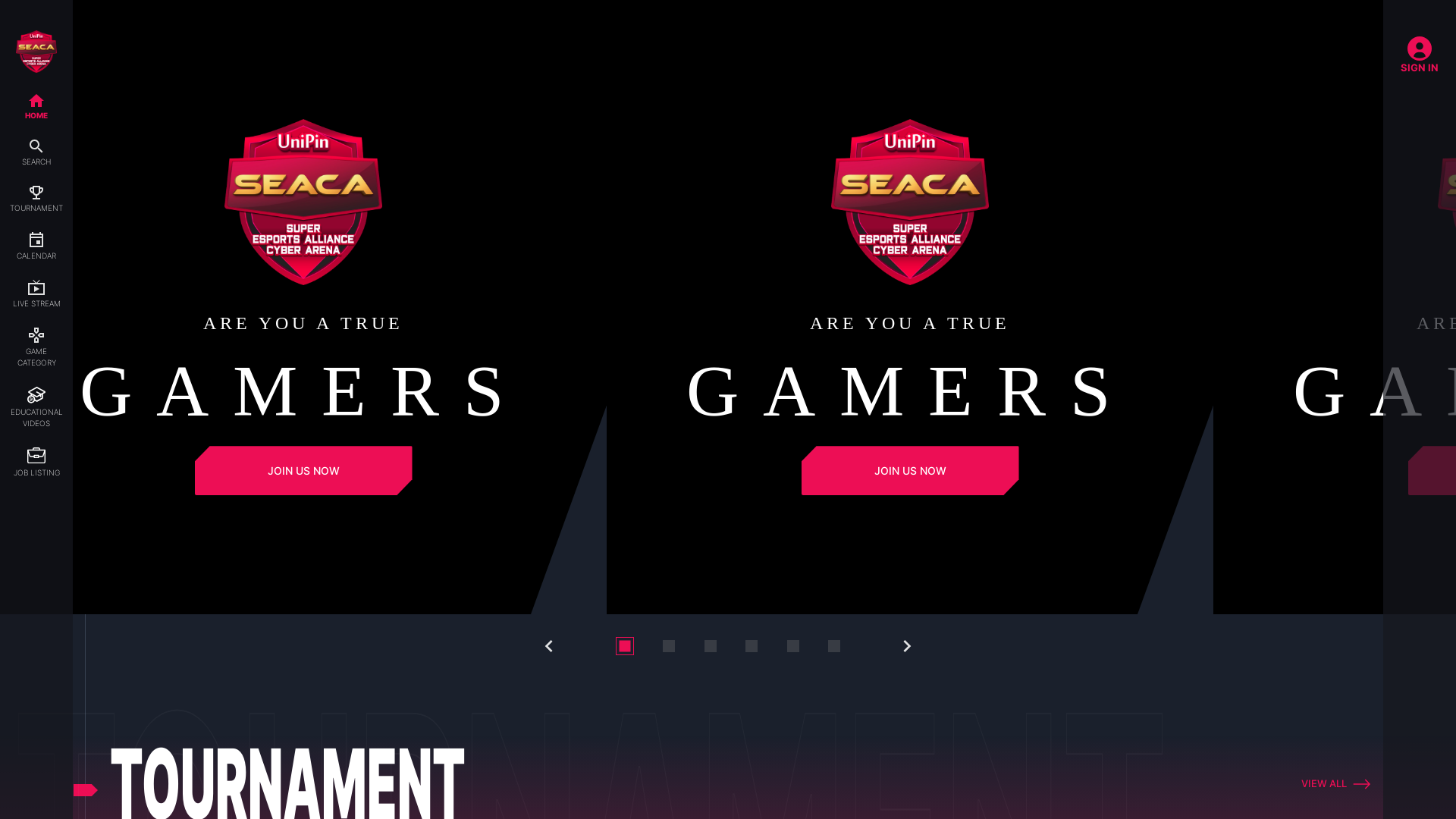 website screenshot of https://seaca-v2-frontend.pages.dev/
