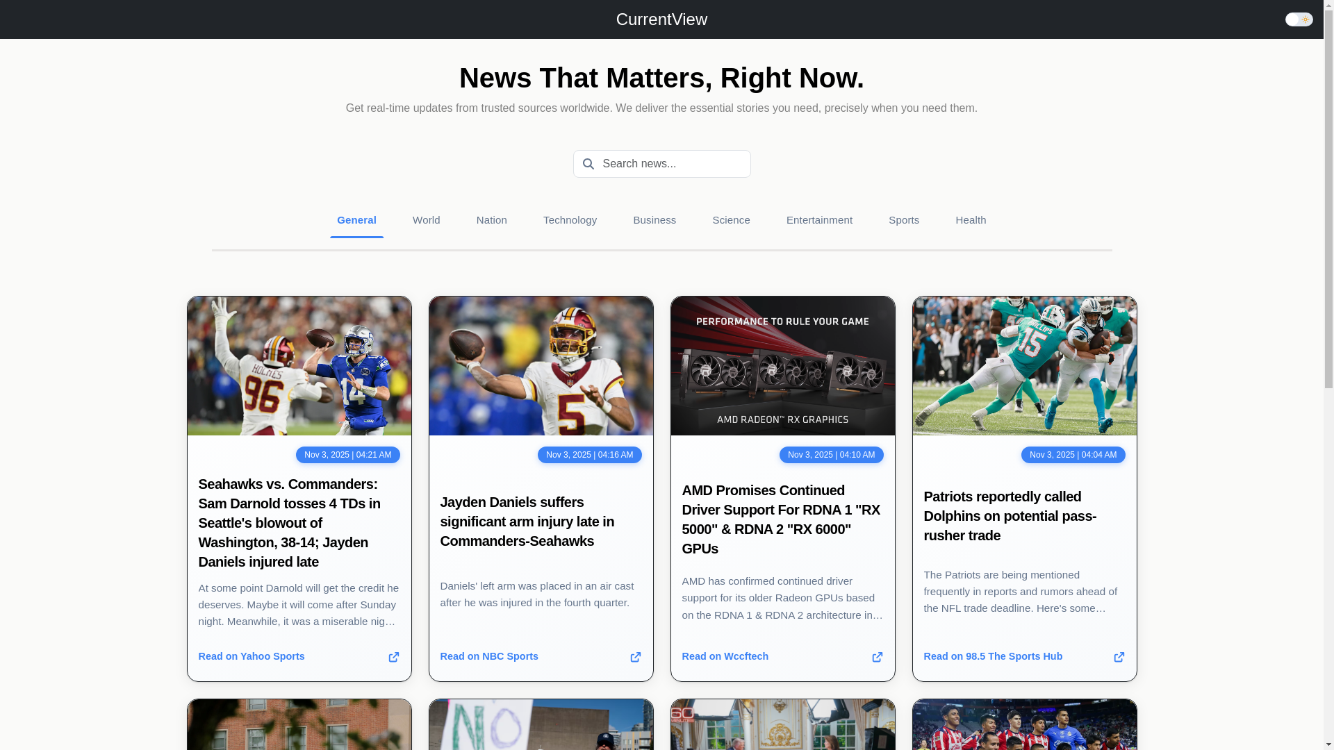 website screenshot of https://current-view.app/