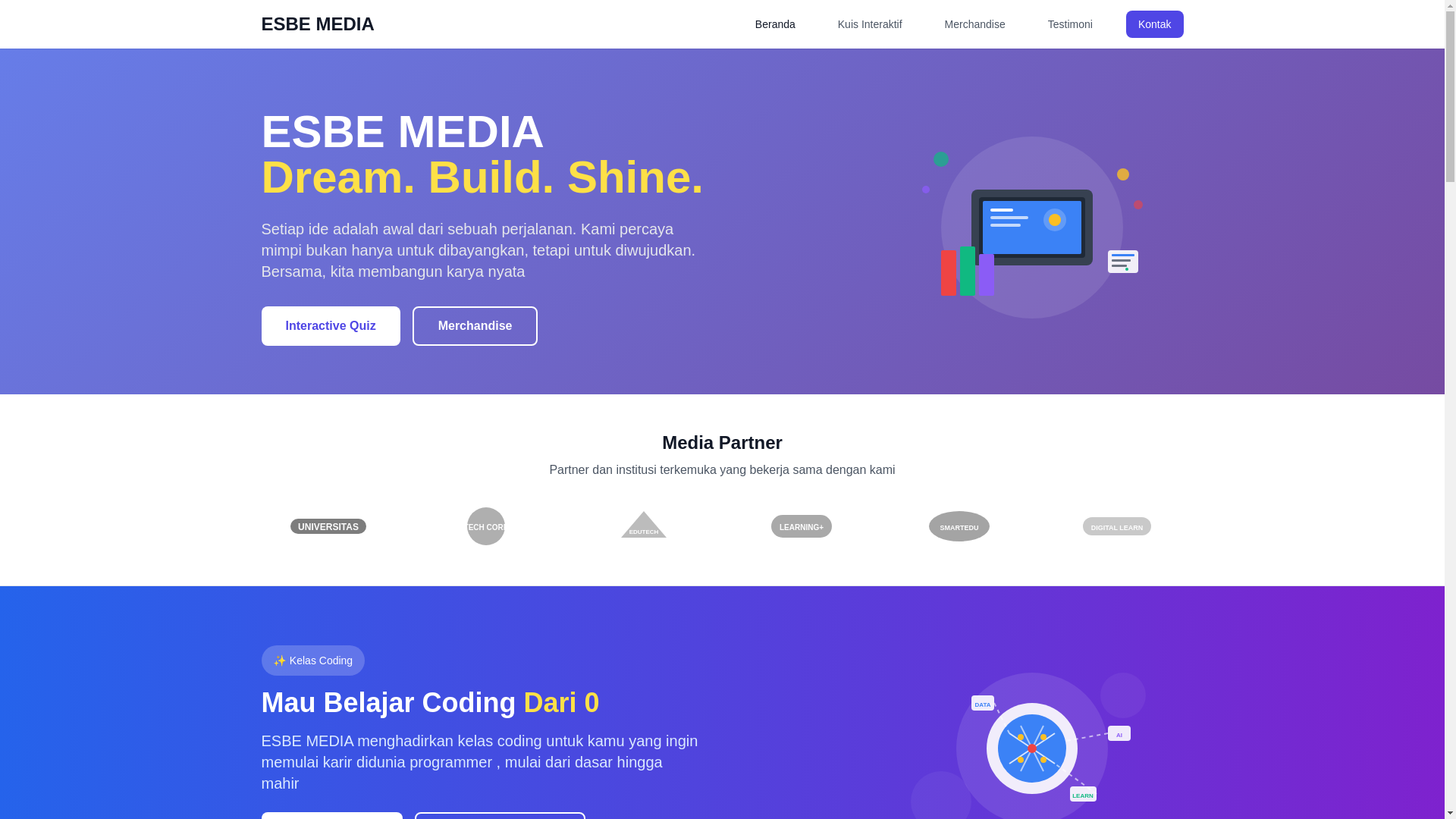 website screenshot of https://esbemedia.com/
