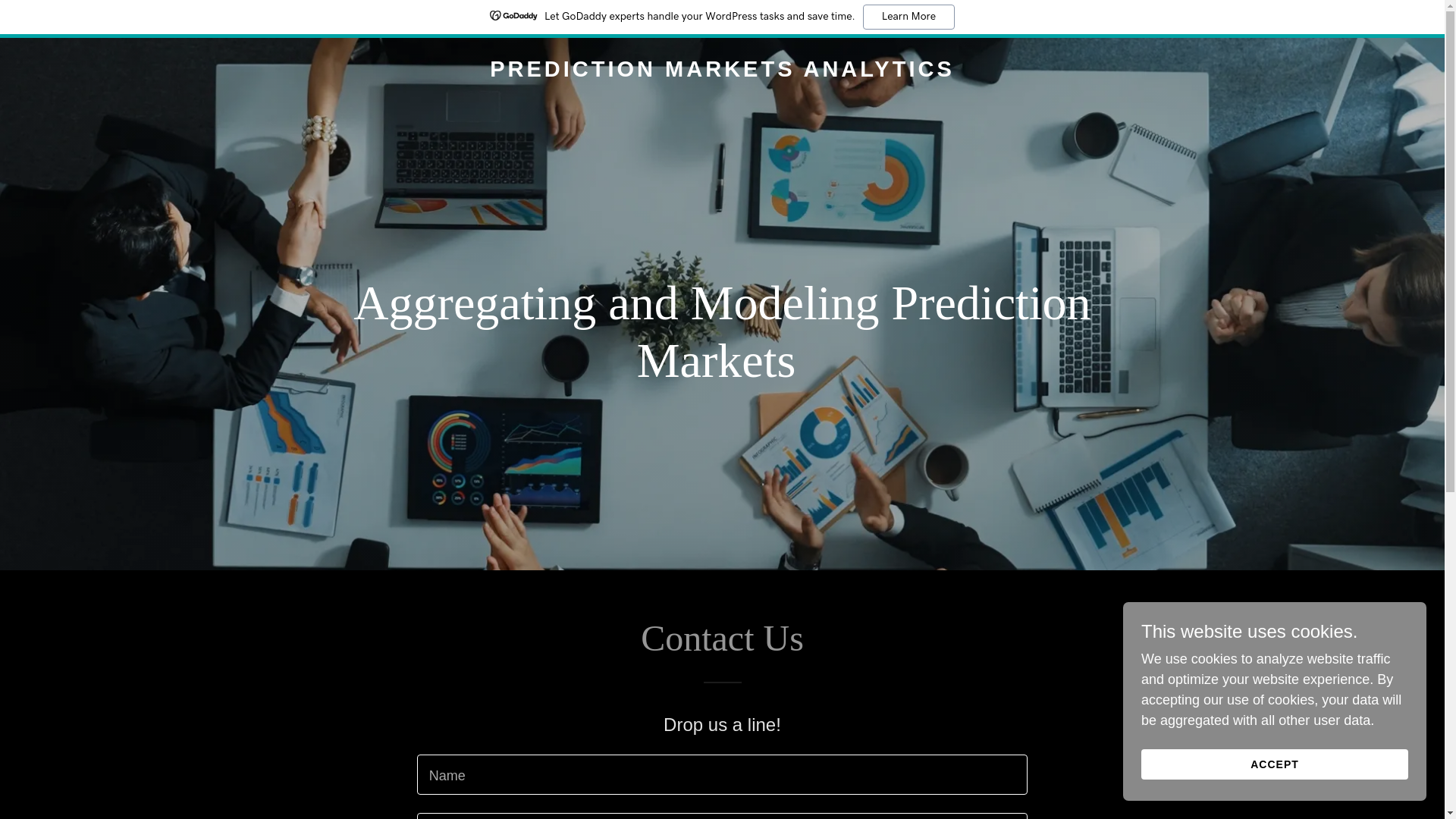 website screenshot of https://predictionmarketsanalytics.com/