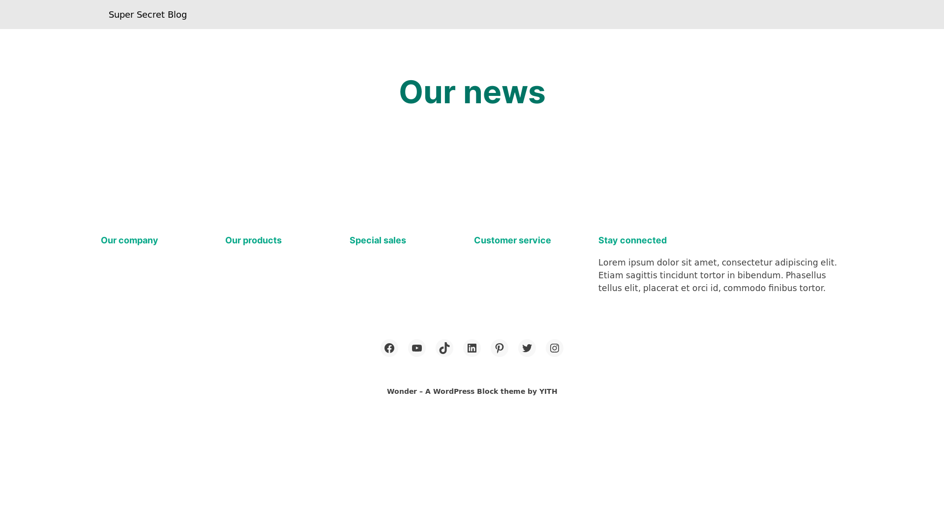 website screenshot of https://supersecretblog.com/