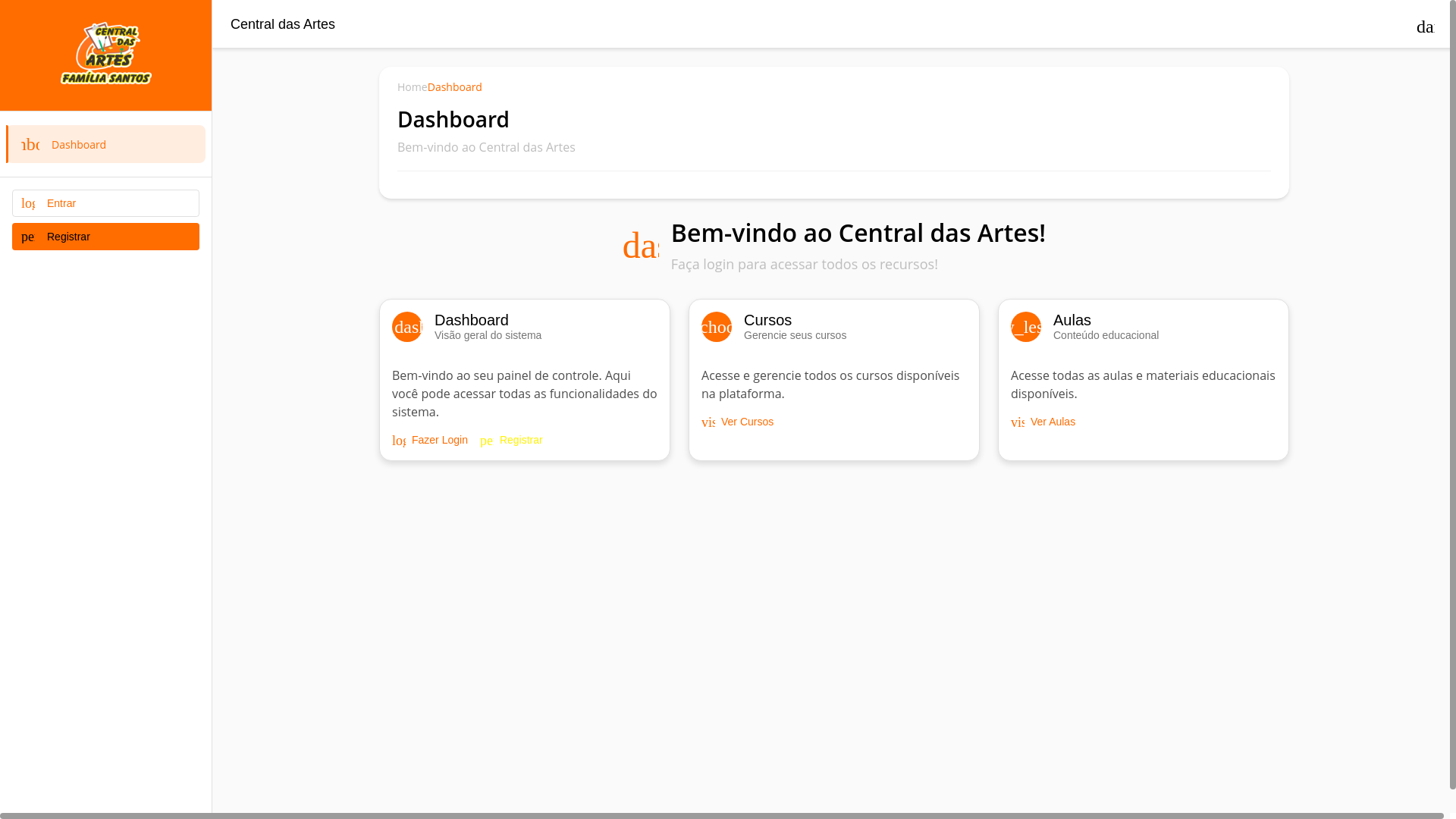 website screenshot of https://central.art.br/