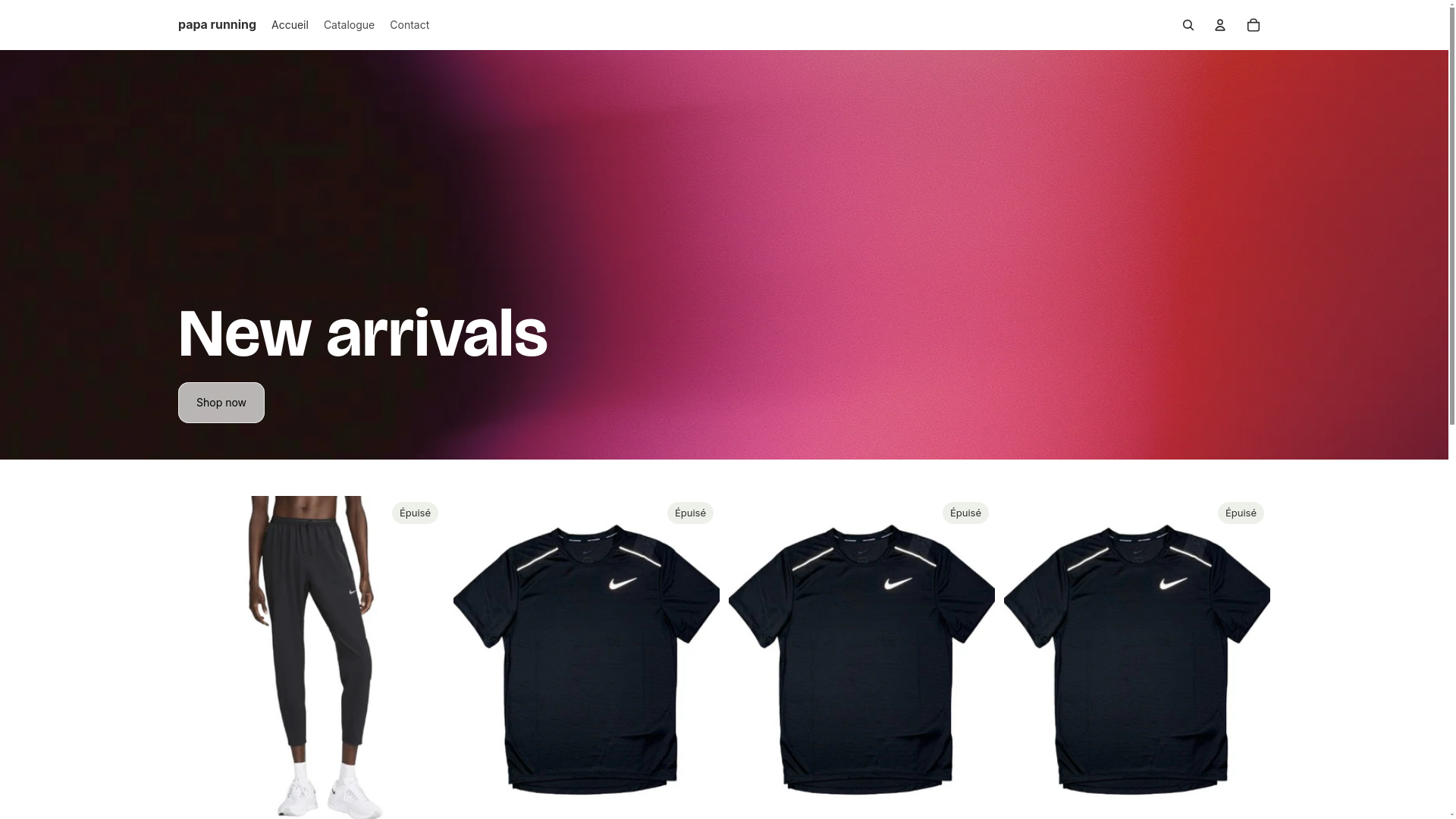 website screenshot of https://paparunning.com/