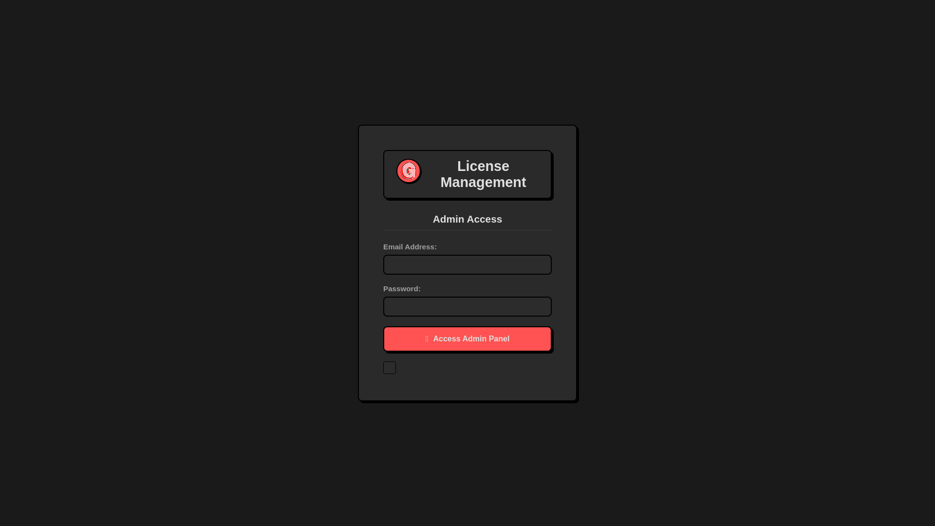 website screenshot of https://license-admin-panel-15w.pages.dev/