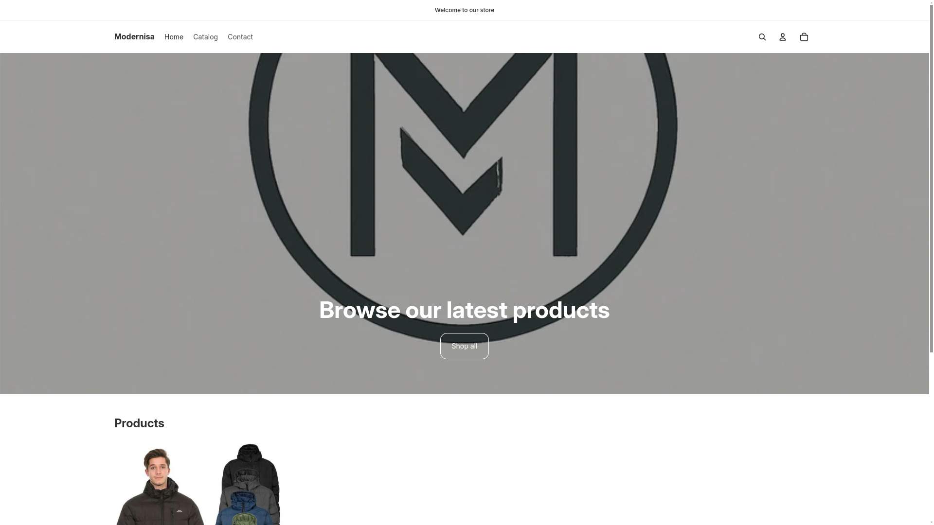 website screenshot of https://modernisa.store/