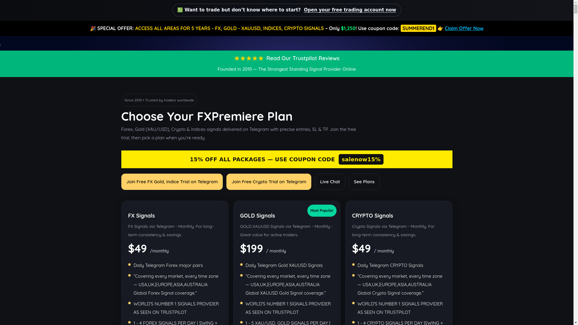 website screenshot of https://fxpremiere.site/