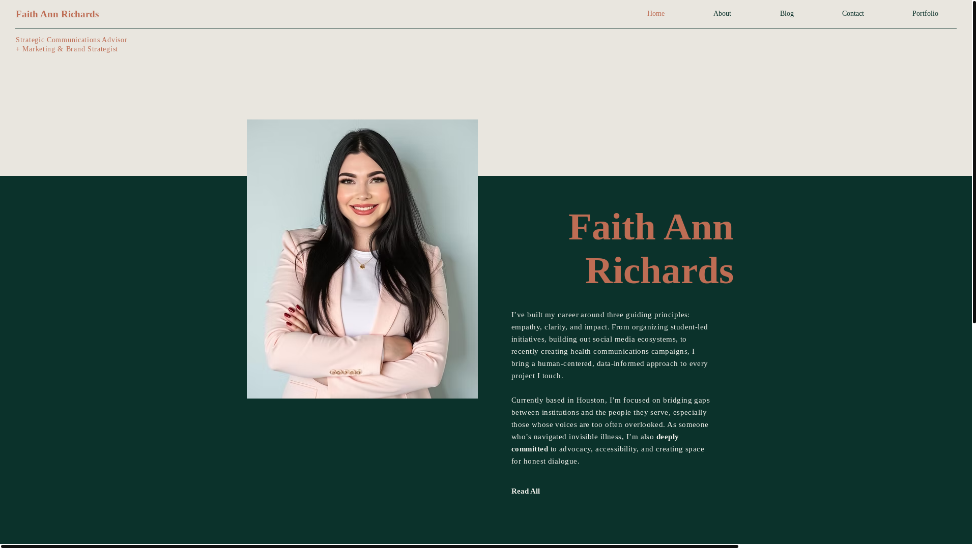 website screenshot of https://faithanncomms.com/