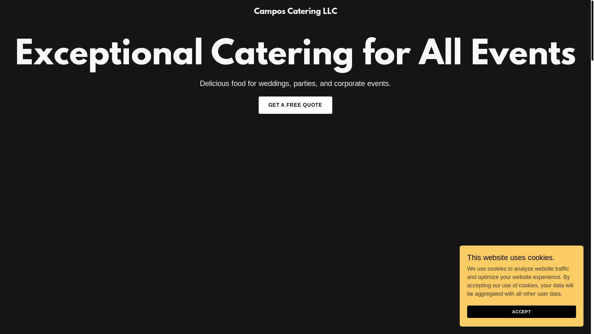 website screenshot of https://camposcatering.com/