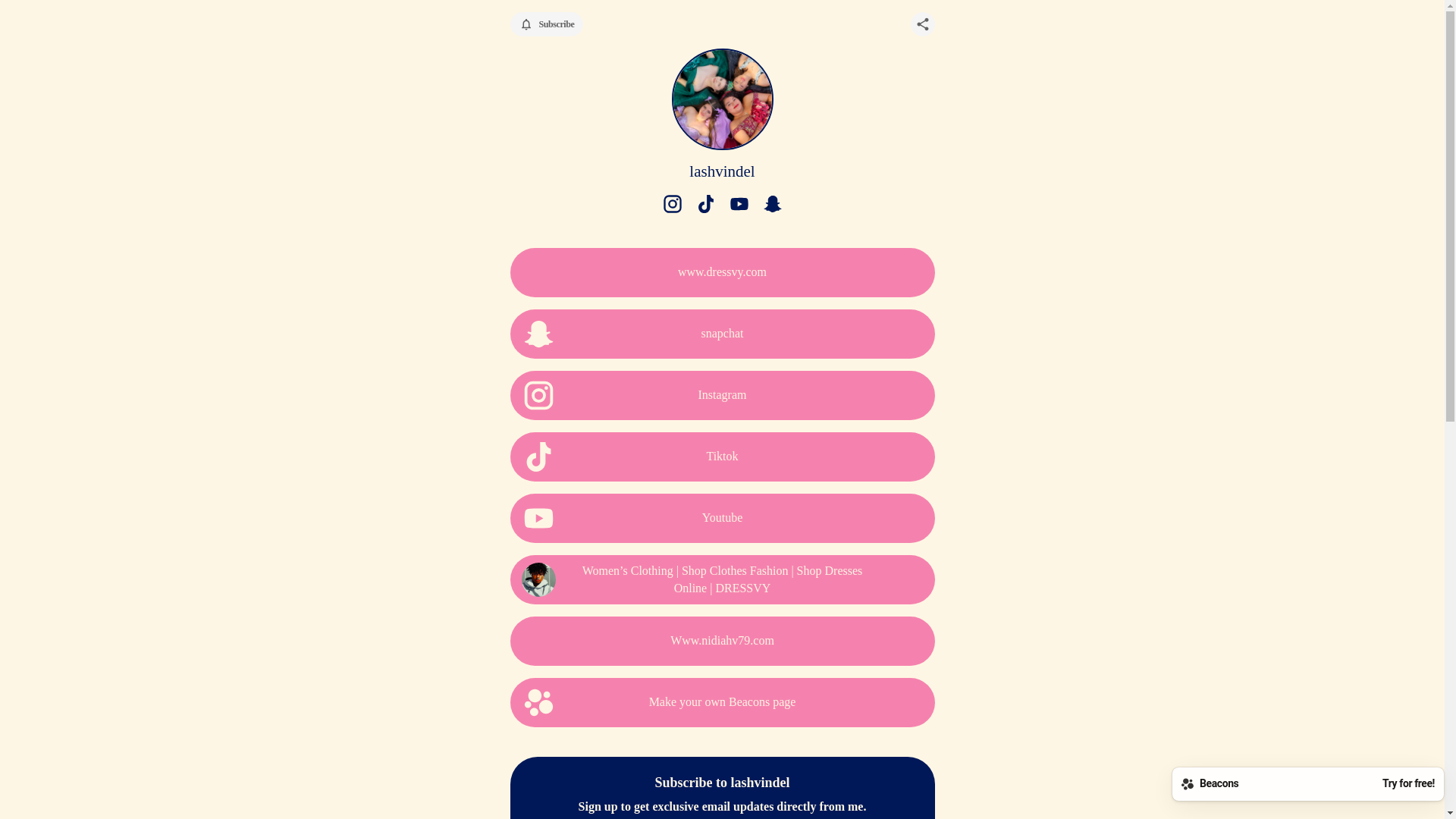 website screenshot of https://lashvindel.com/