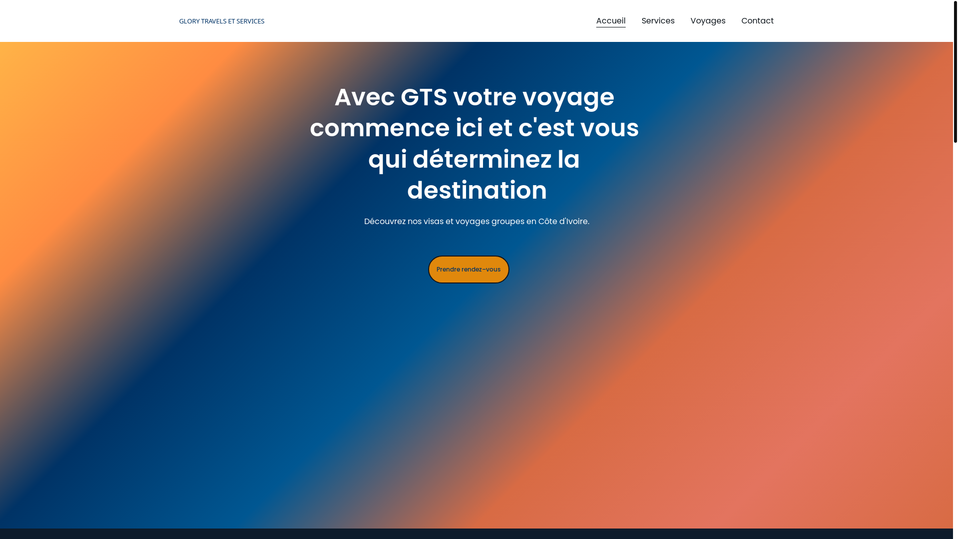 website screenshot of https://glorytravels.site/