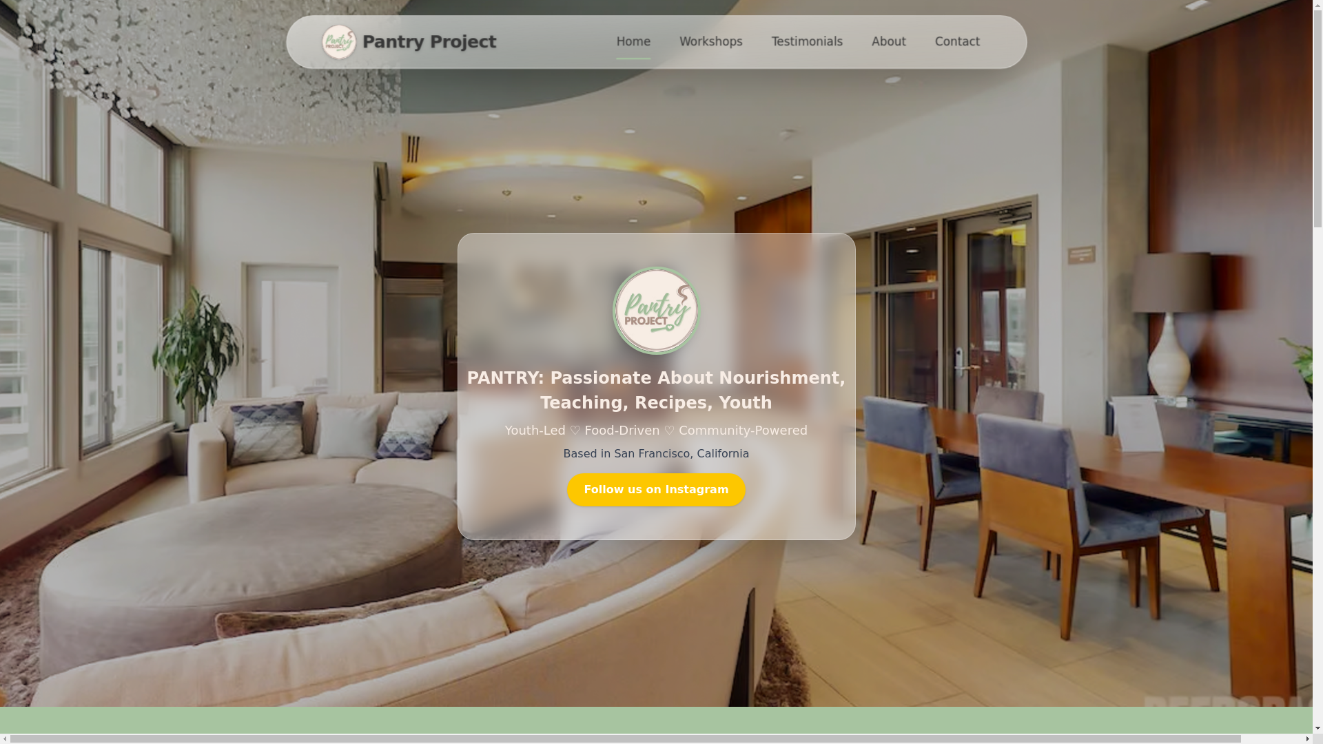 website screenshot of https://pantryprojectsf.org/