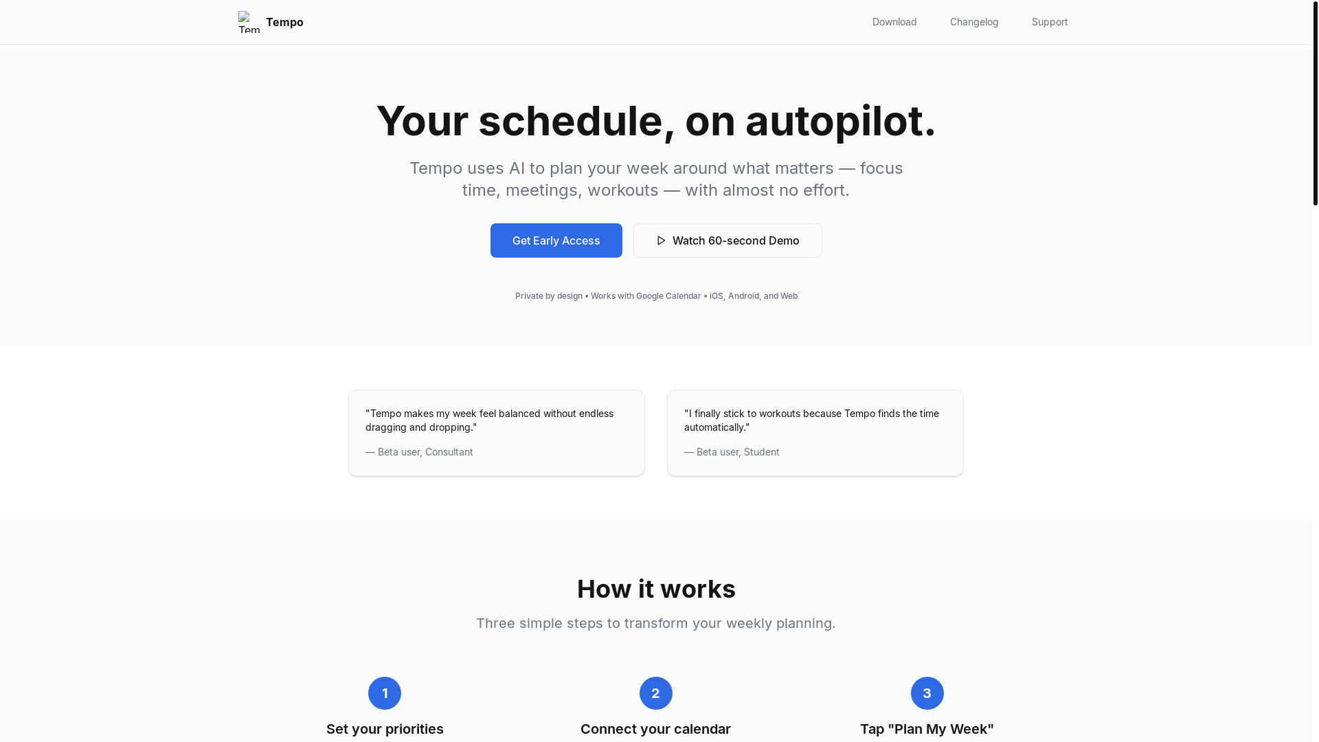 website screenshot of https://tempoai.io/