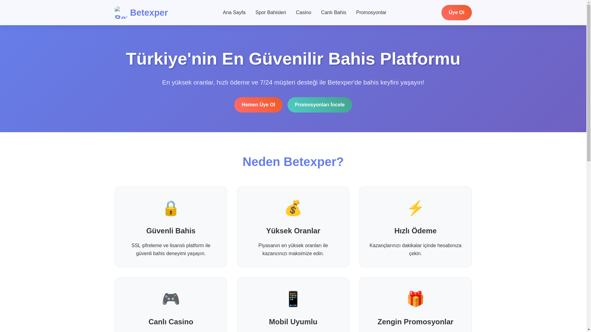 website screenshot of https://betexpergiristr.com/