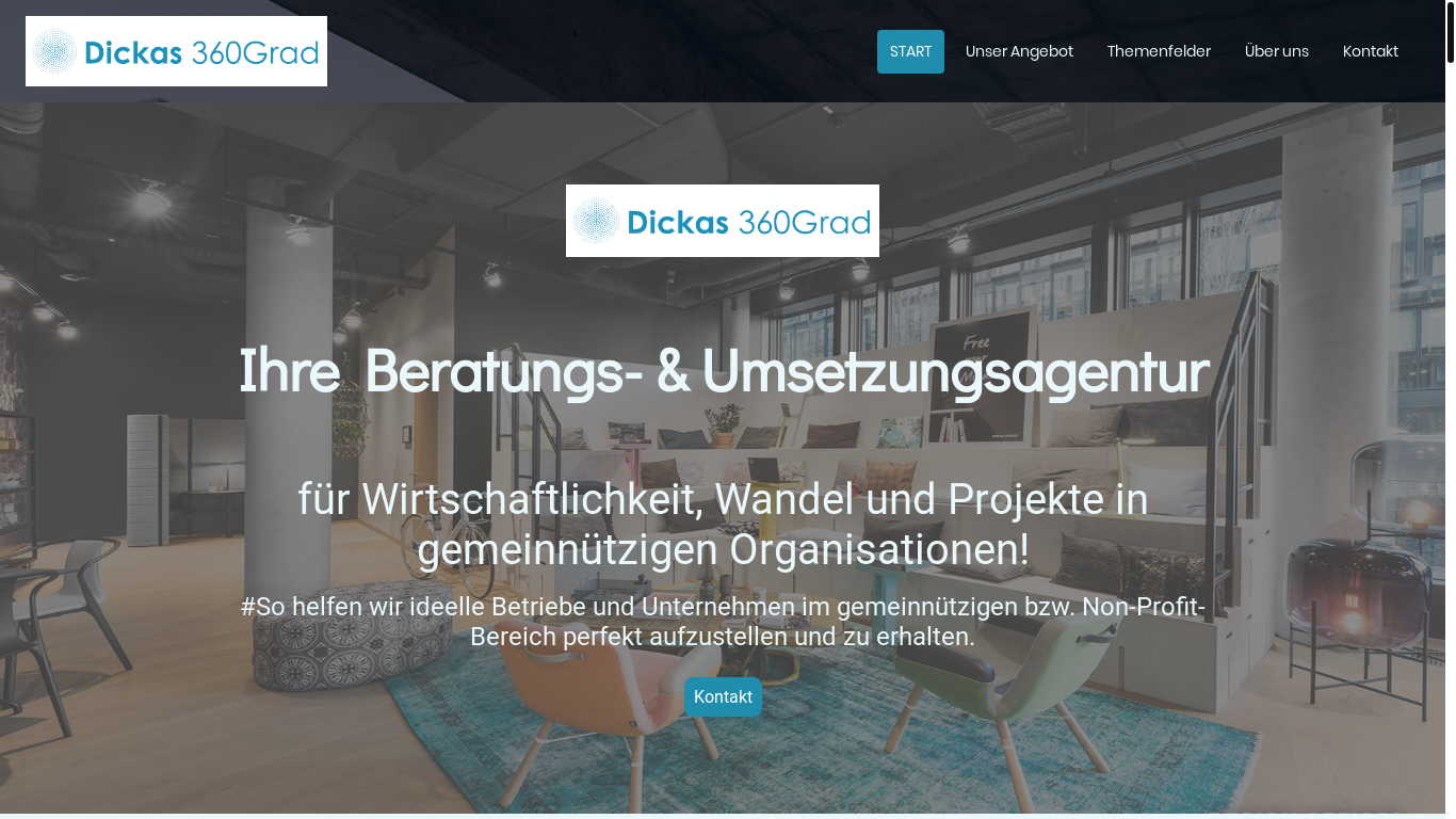 website screenshot of https://dickas360grad.de/