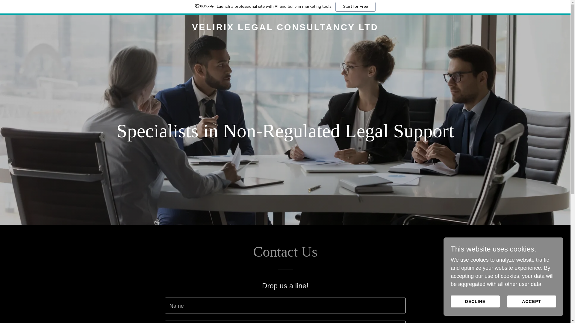 website screenshot of https://velirix.co.uk/