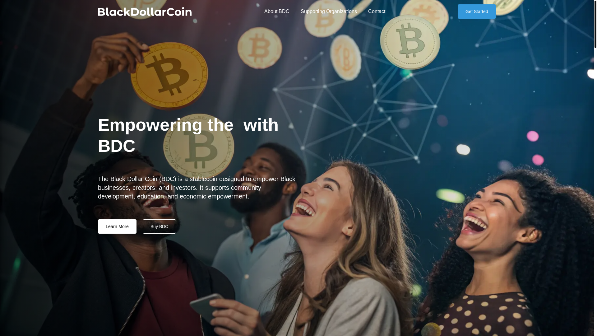 website screenshot of https://blackdollarcoin.co/