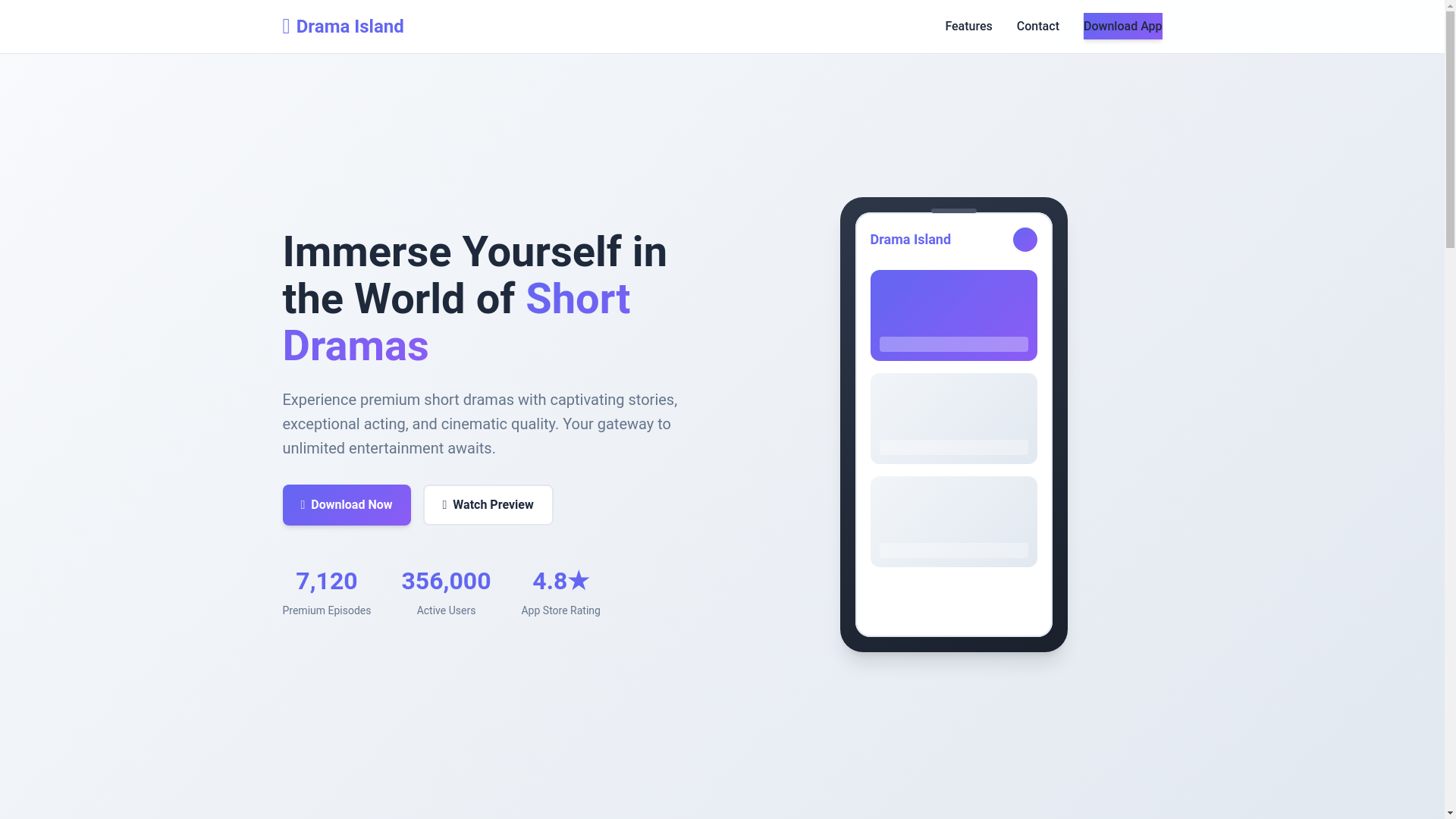 website screenshot of https://dramaisland-landing.pages.dev/