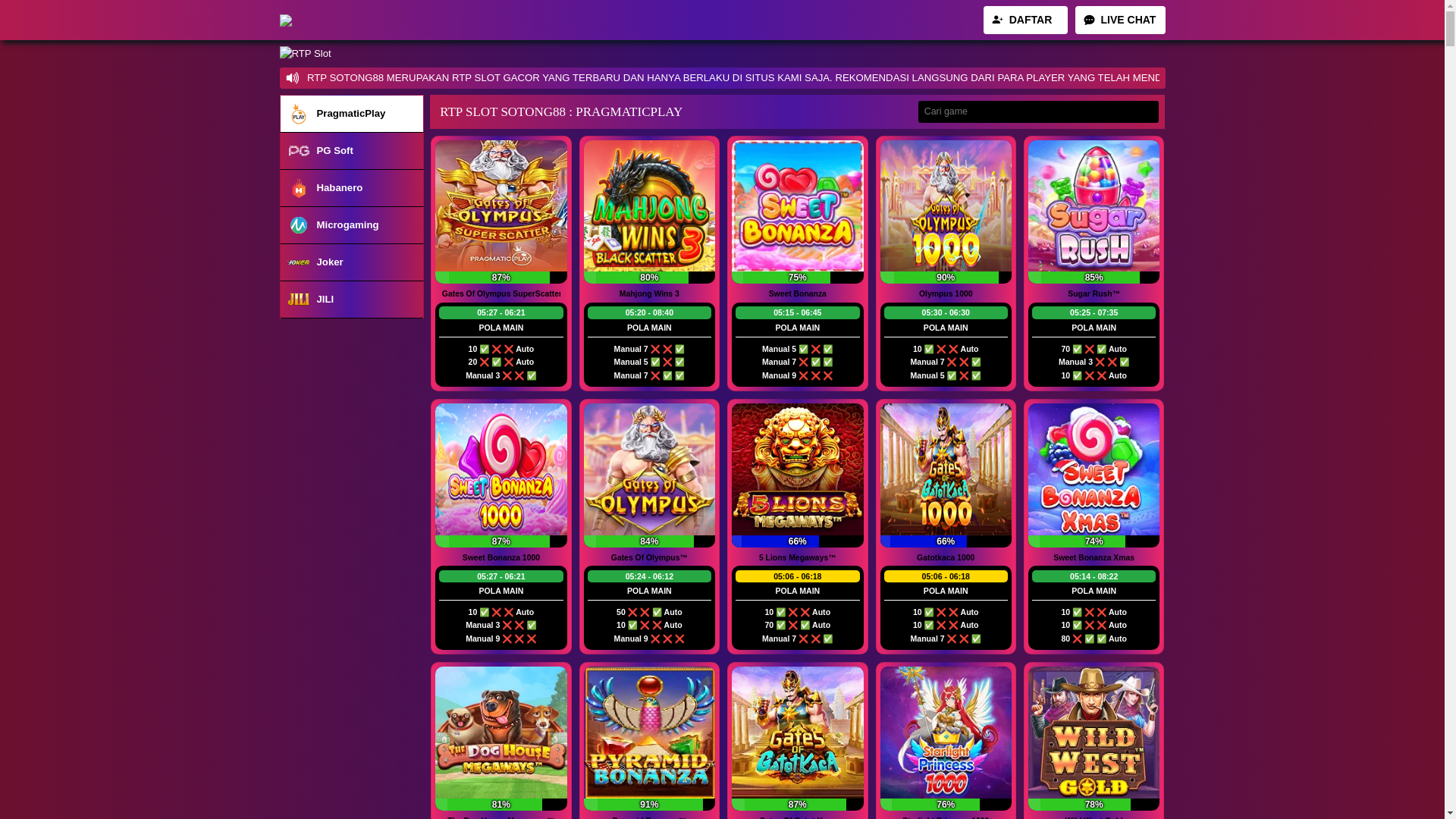 website screenshot of https://rtppastijitusotong88.com/