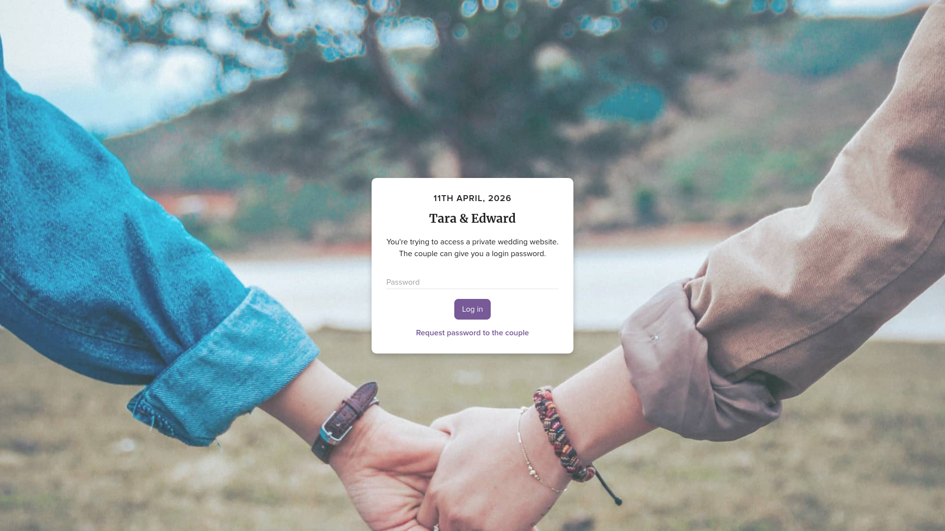 website screenshot of https://tara-and-edward.com/