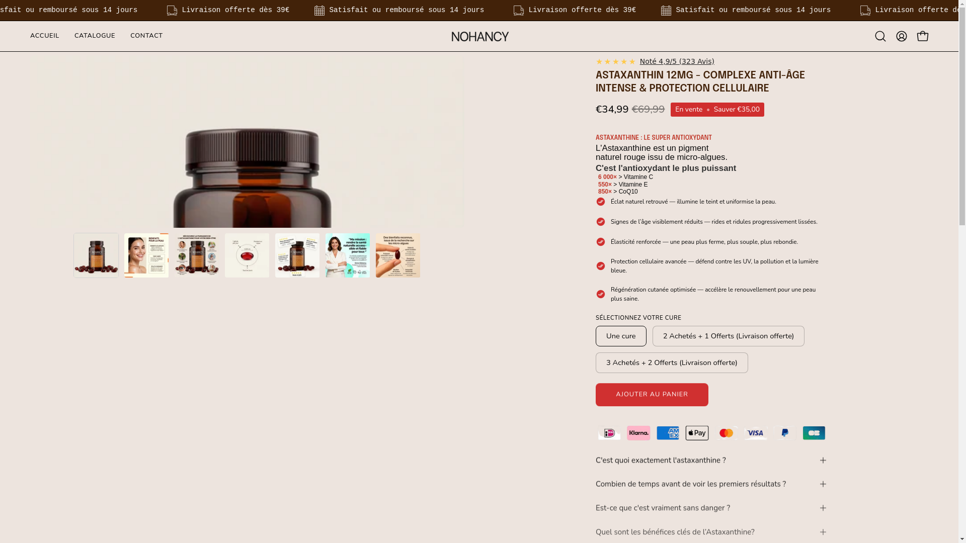 website screenshot of https://nohancy.co/