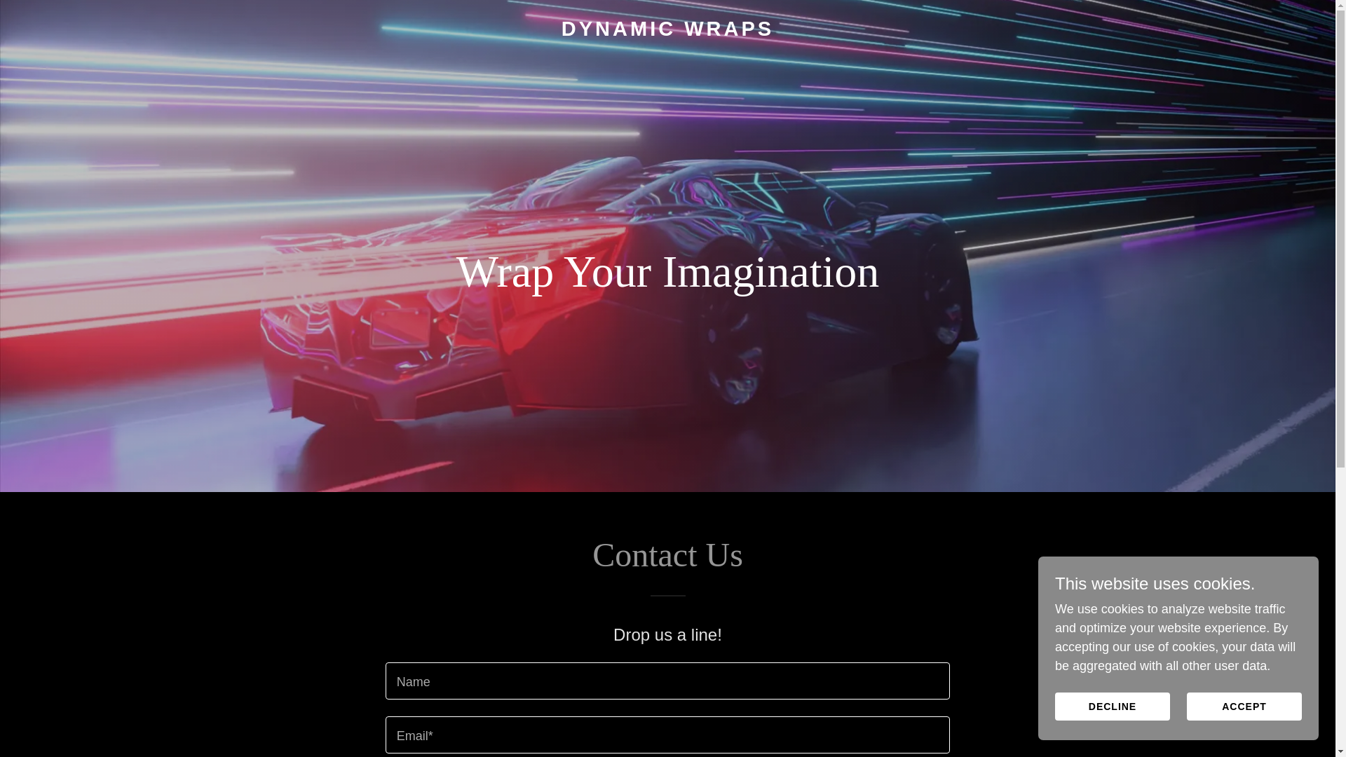 website screenshot of https://dynamic-wraps.co.uk/