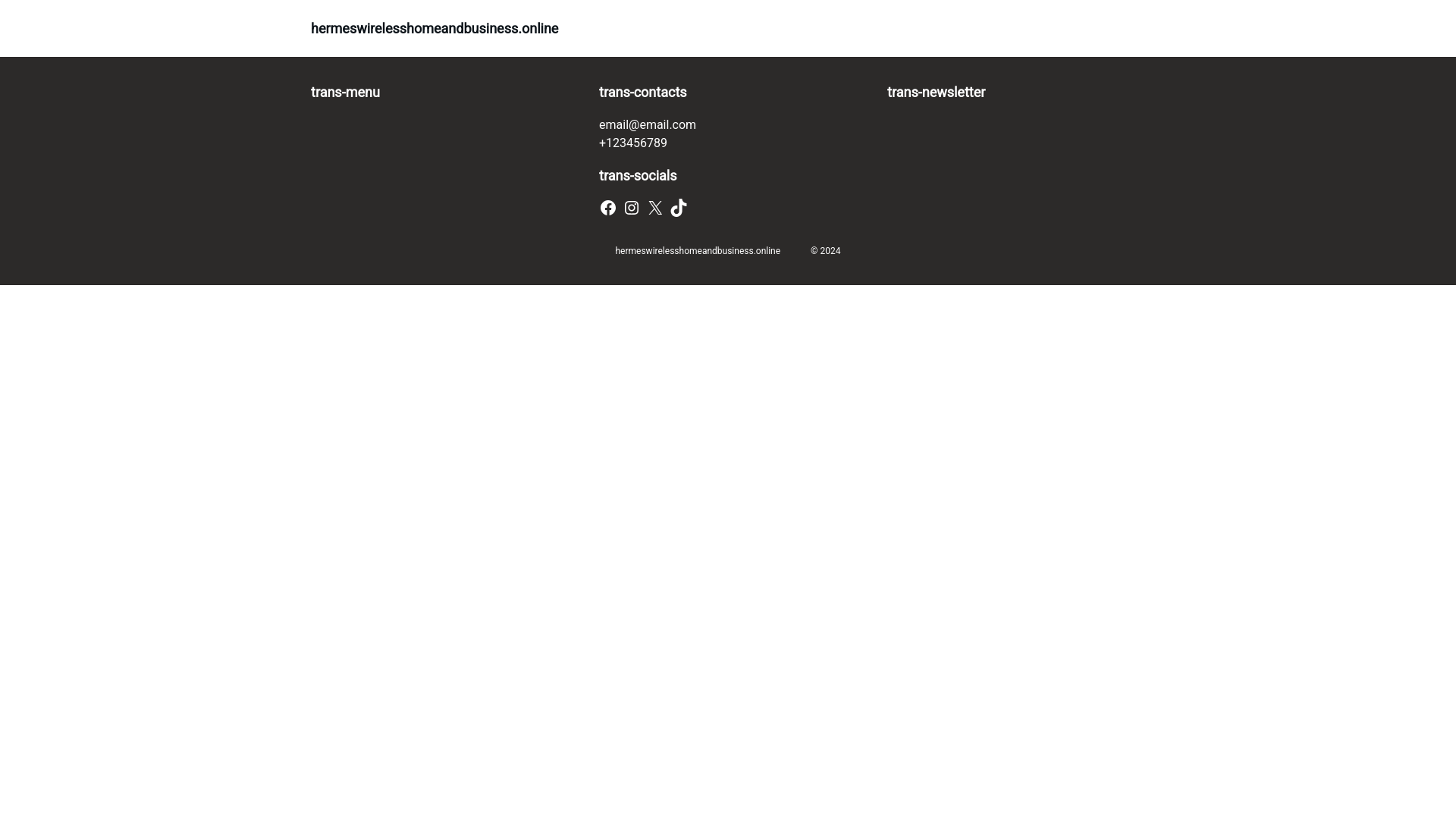 website screenshot of https://hermeswirelesshomeandbusiness.online/