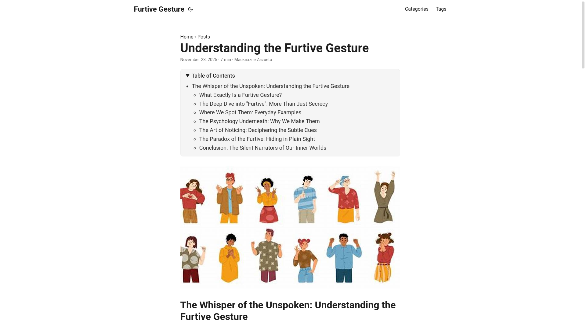 website screenshot of https://furtivegesture.pages.dev/