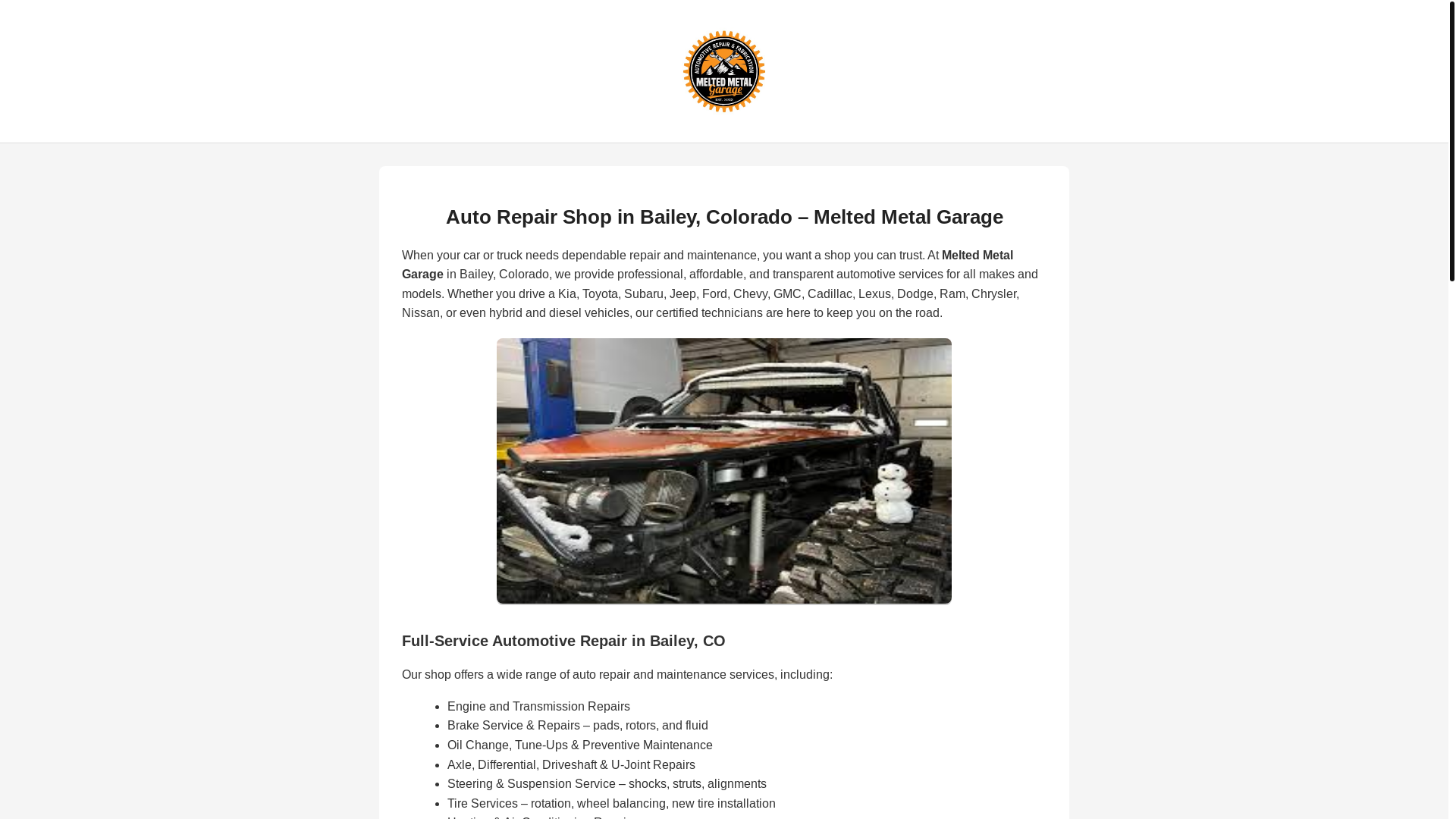 website screenshot of https://meltedmetalsgarage.pages.dev/