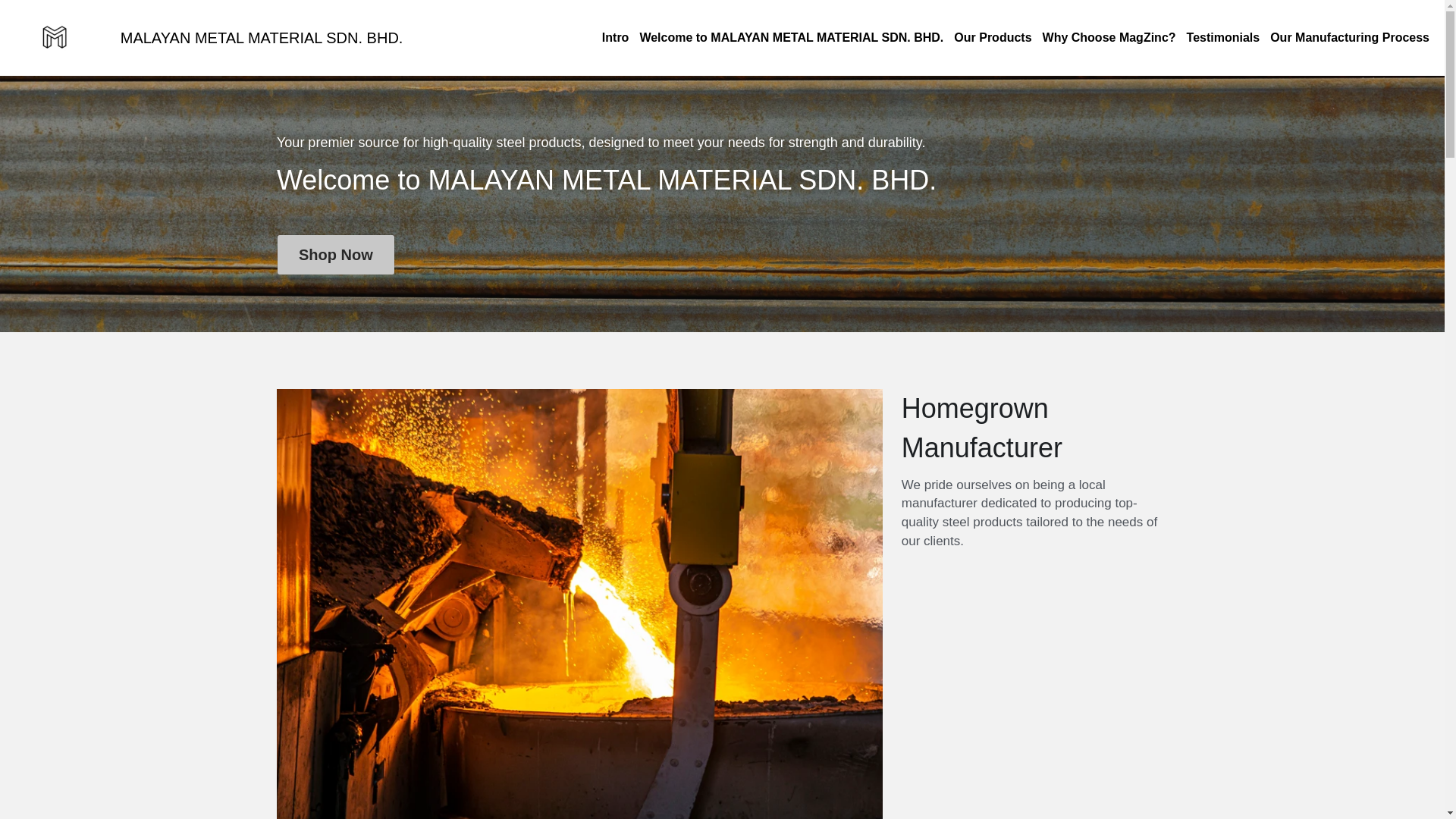website screenshot of https://malayanmetal.cfd/