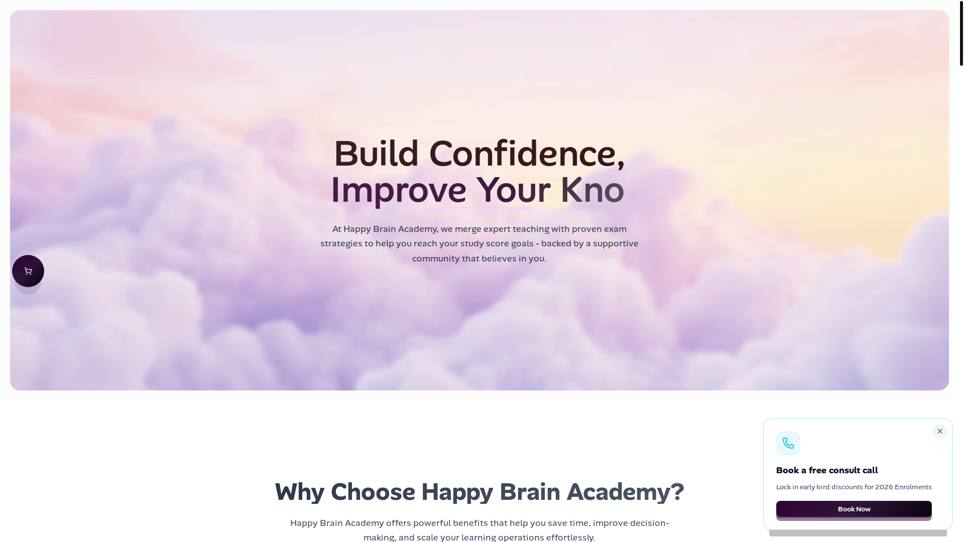 website screenshot of https://hbeacademy.com.au/