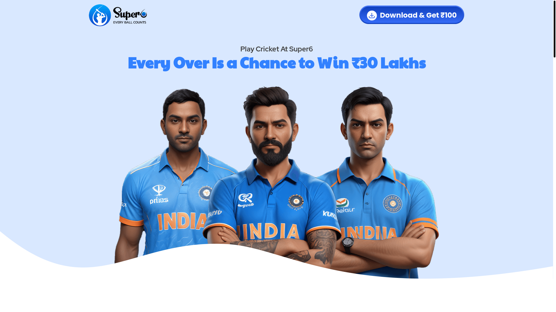 website screenshot of https://super6-cricket-landing.pages.dev/