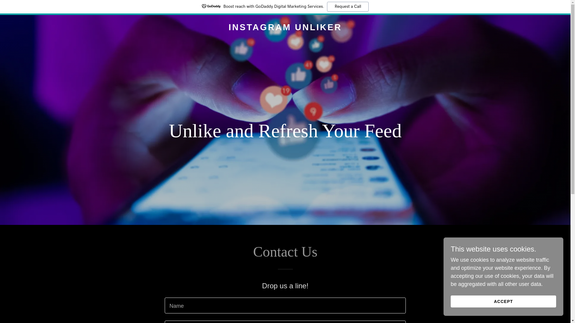 website screenshot of https://instagramunliker.com/