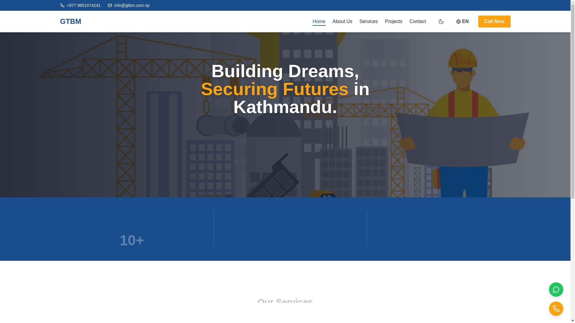 website screenshot of https://gtbm.com.np/
