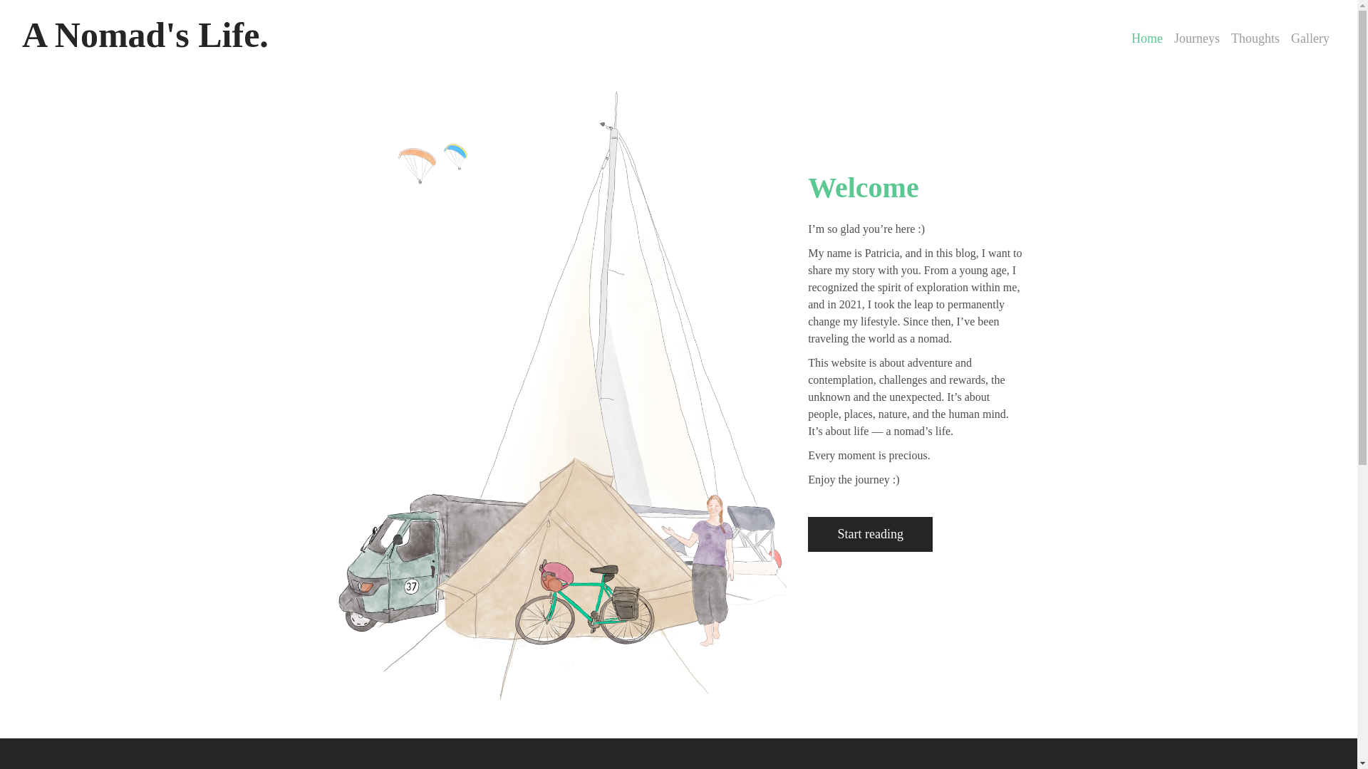 website screenshot of https://a-nomads-life.pages.dev/