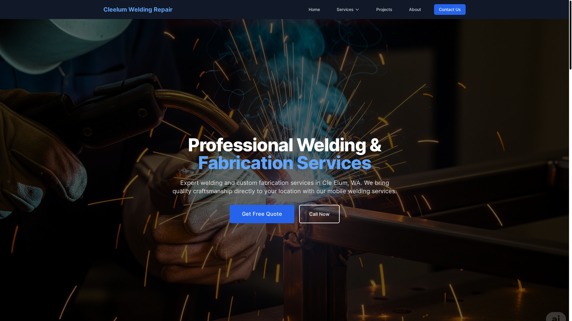 website screenshot of https://cle-elum-welding.pages.dev/