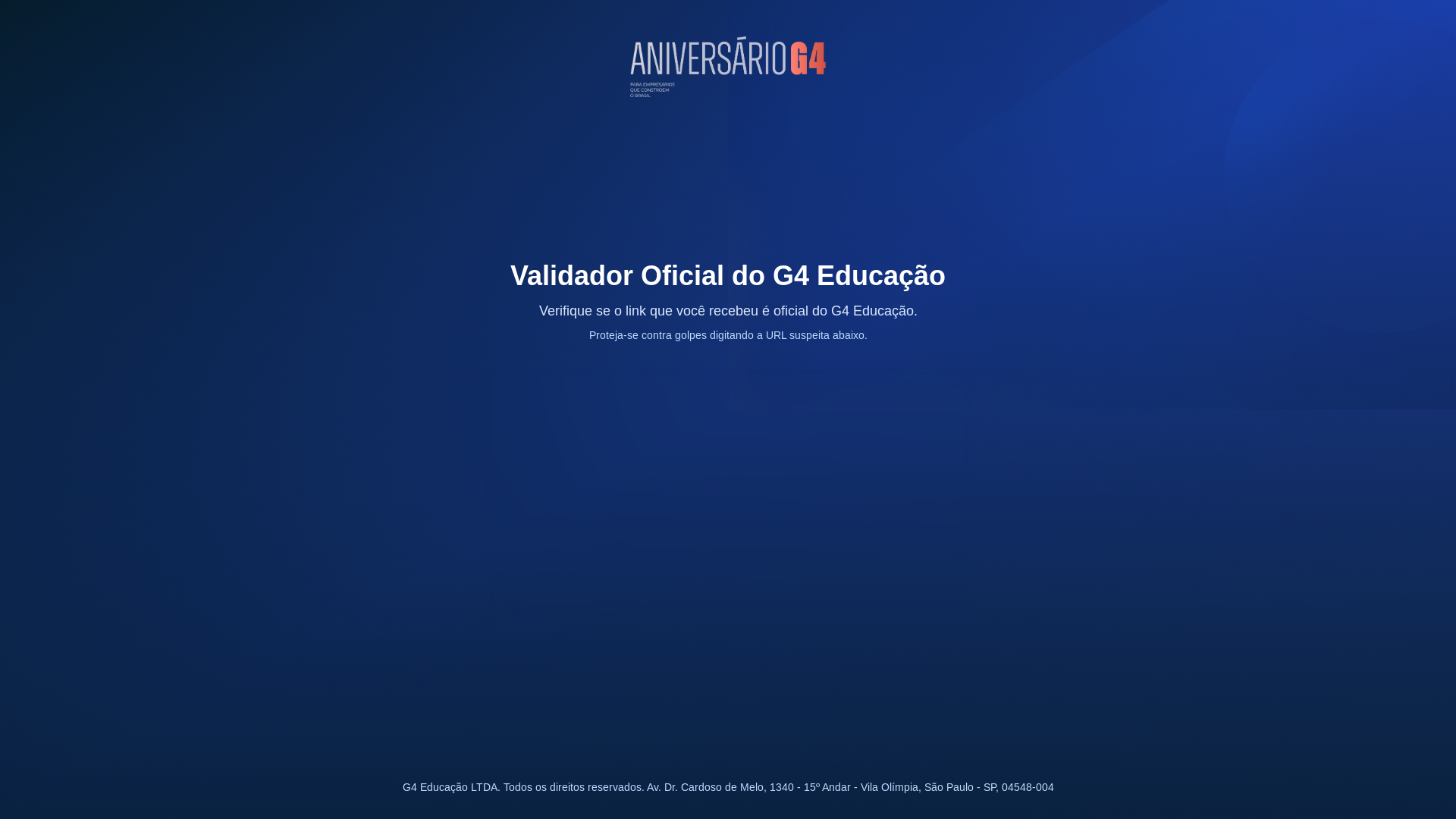 website screenshot of https://g4educacaovalidar.com/