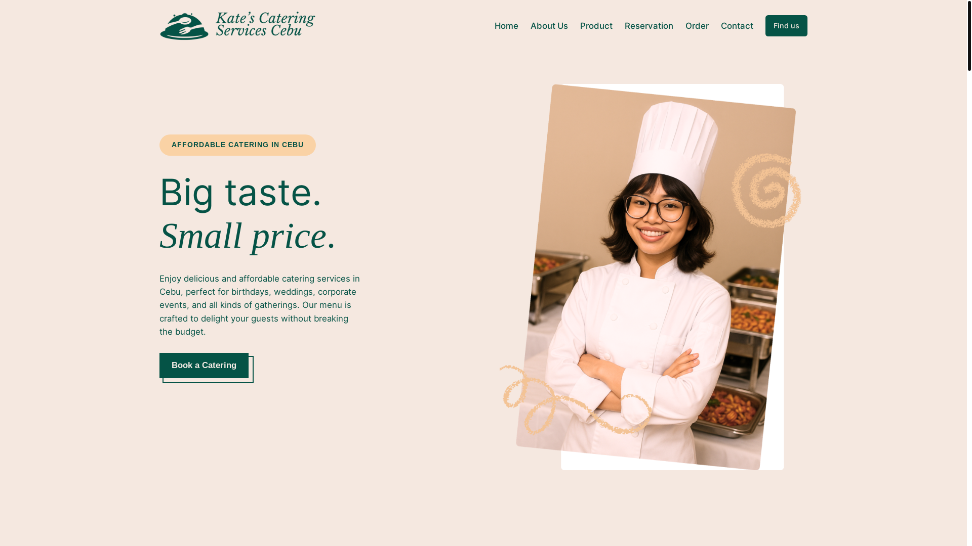 website screenshot of https://katecateringservicescebu.com/