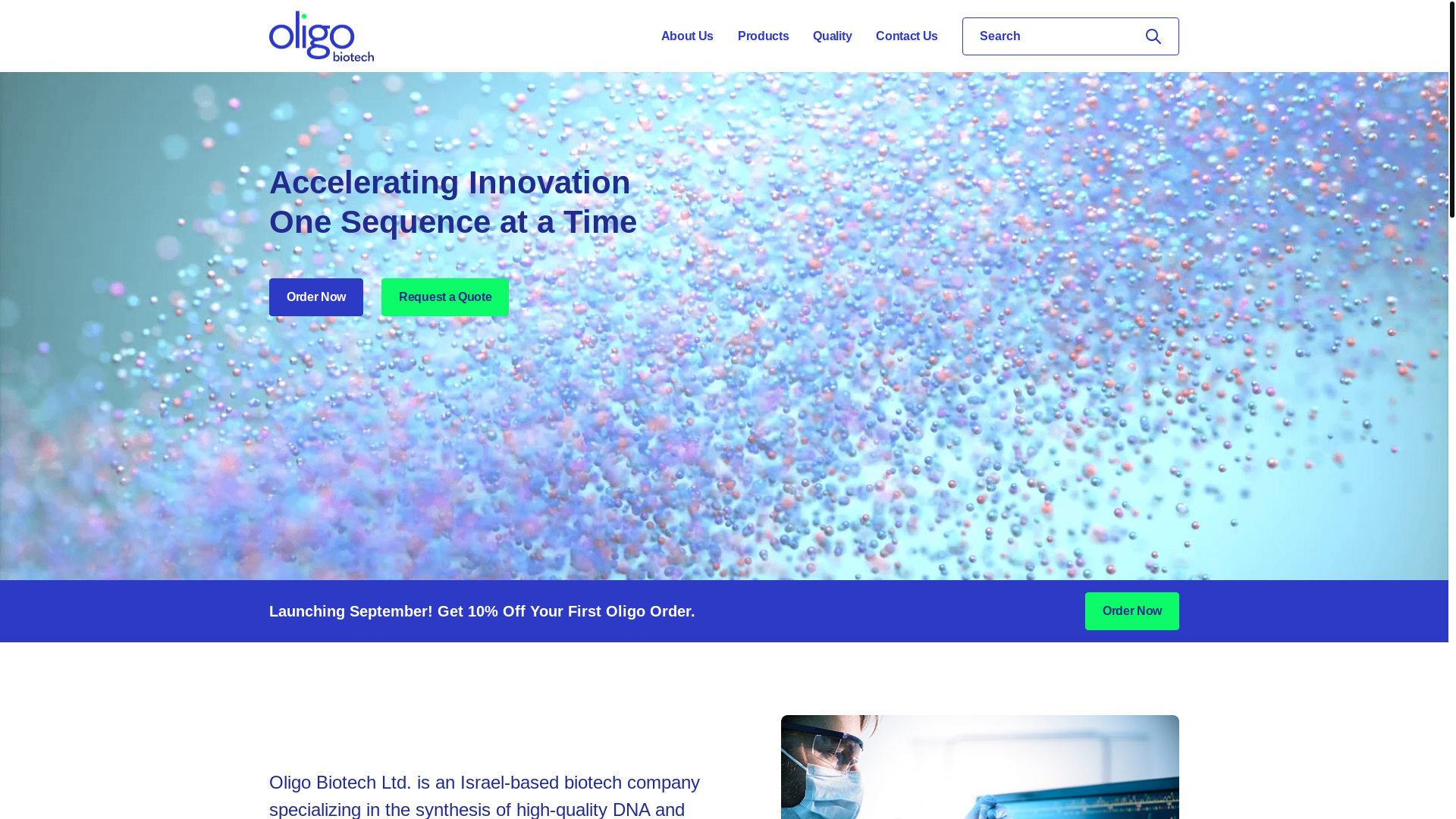 website screenshot of https://oligobiotech.co.il/