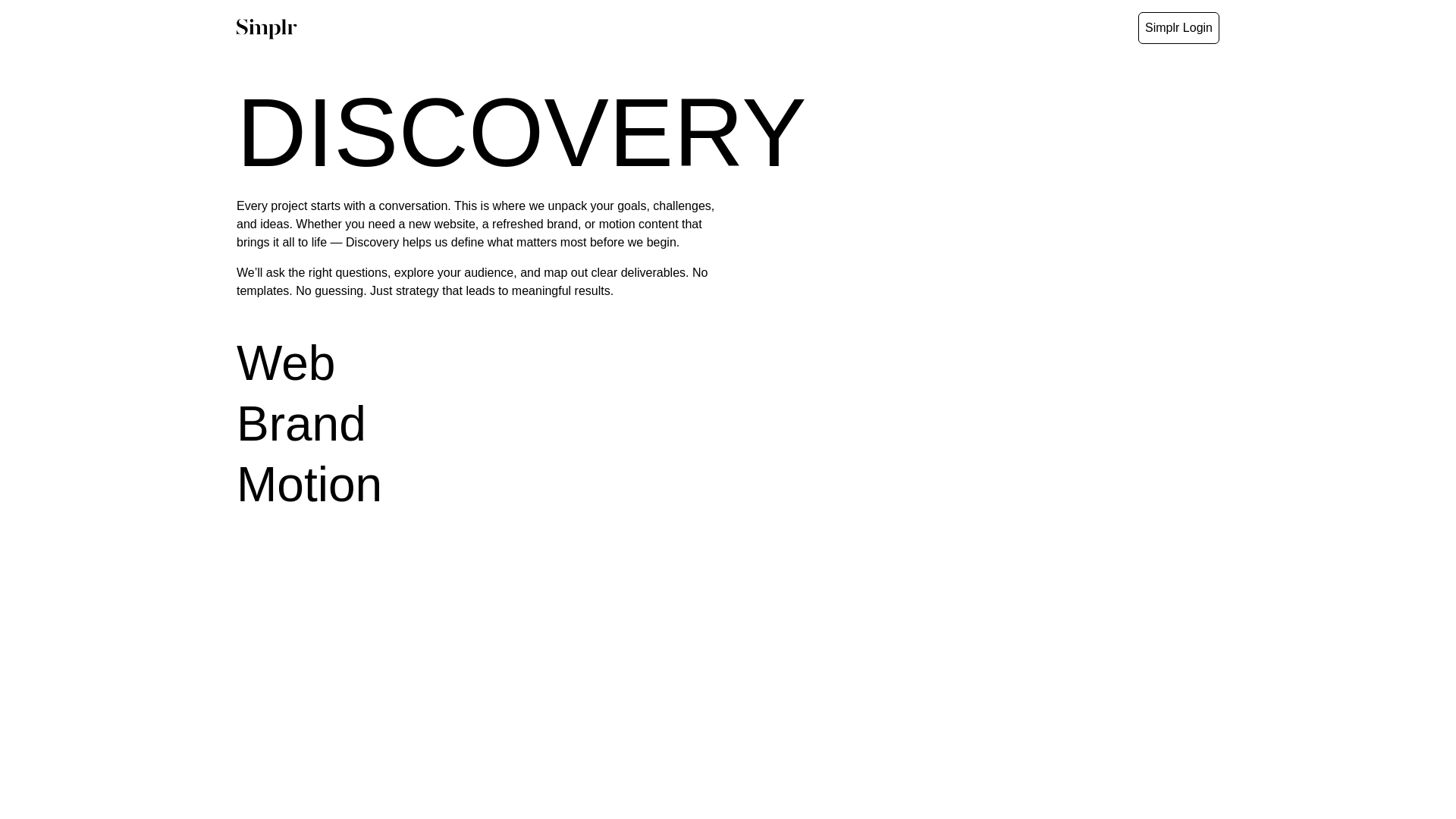 website screenshot of https://discovery.simplr.co.za