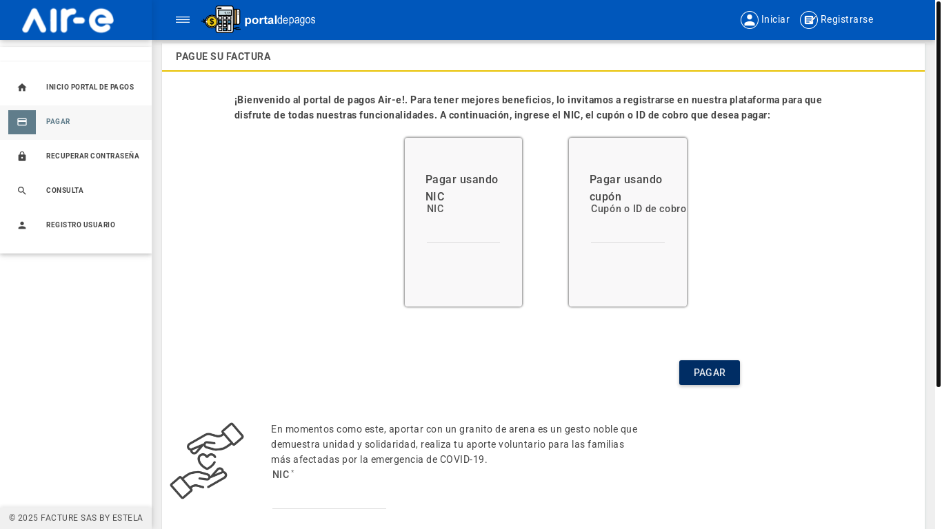 website screenshot of https://caribesol.facture.co/Pagar