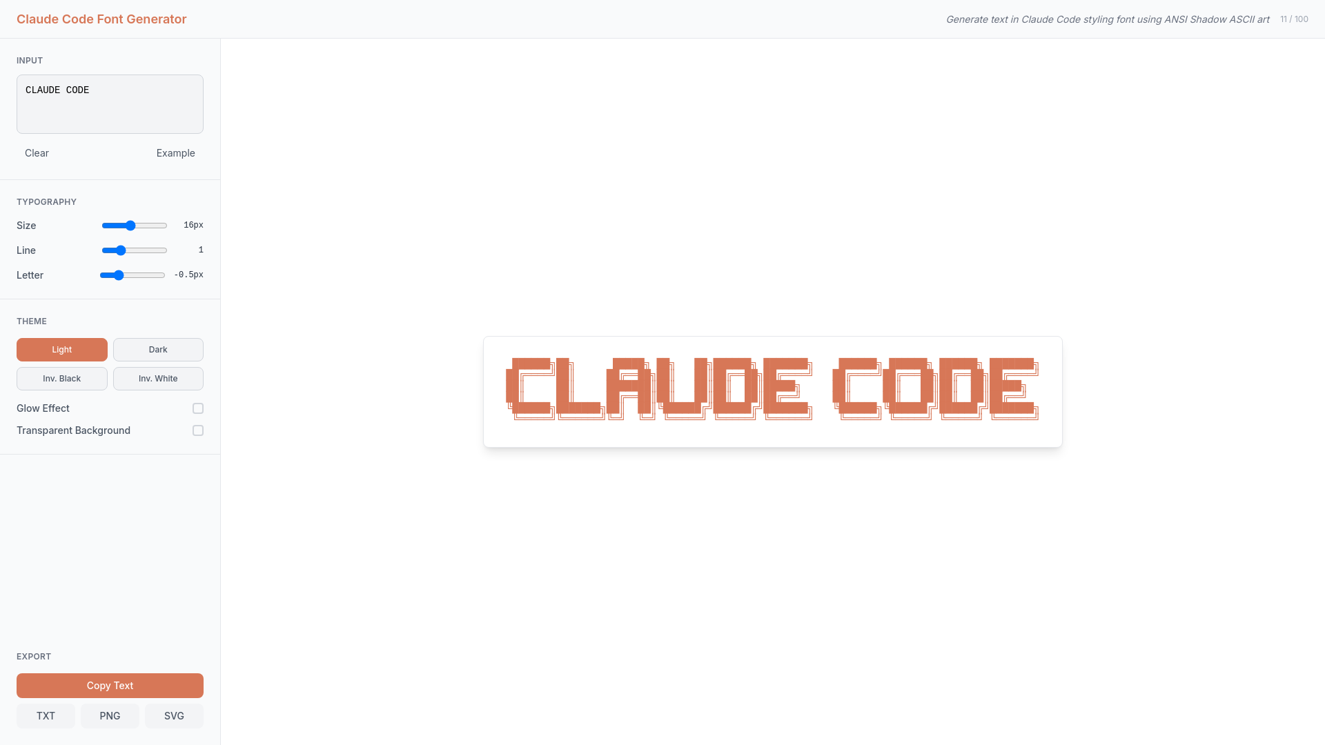website screenshot of https://claude-code-font-generator.pages.dev/