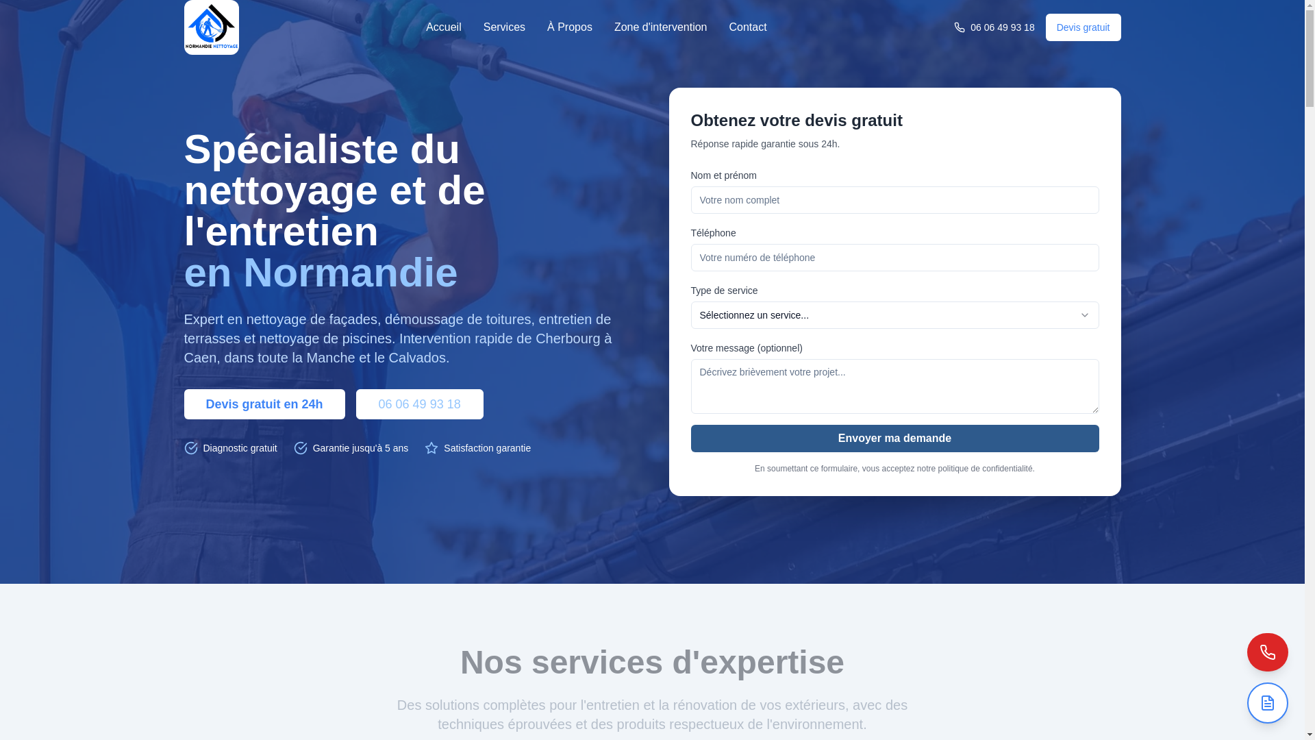 website screenshot of https://wessnormandie-nettoyage.fr/