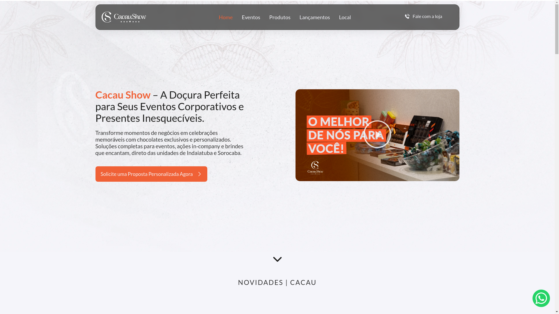 website screenshot of https://cacaushowparquemall.com.br/