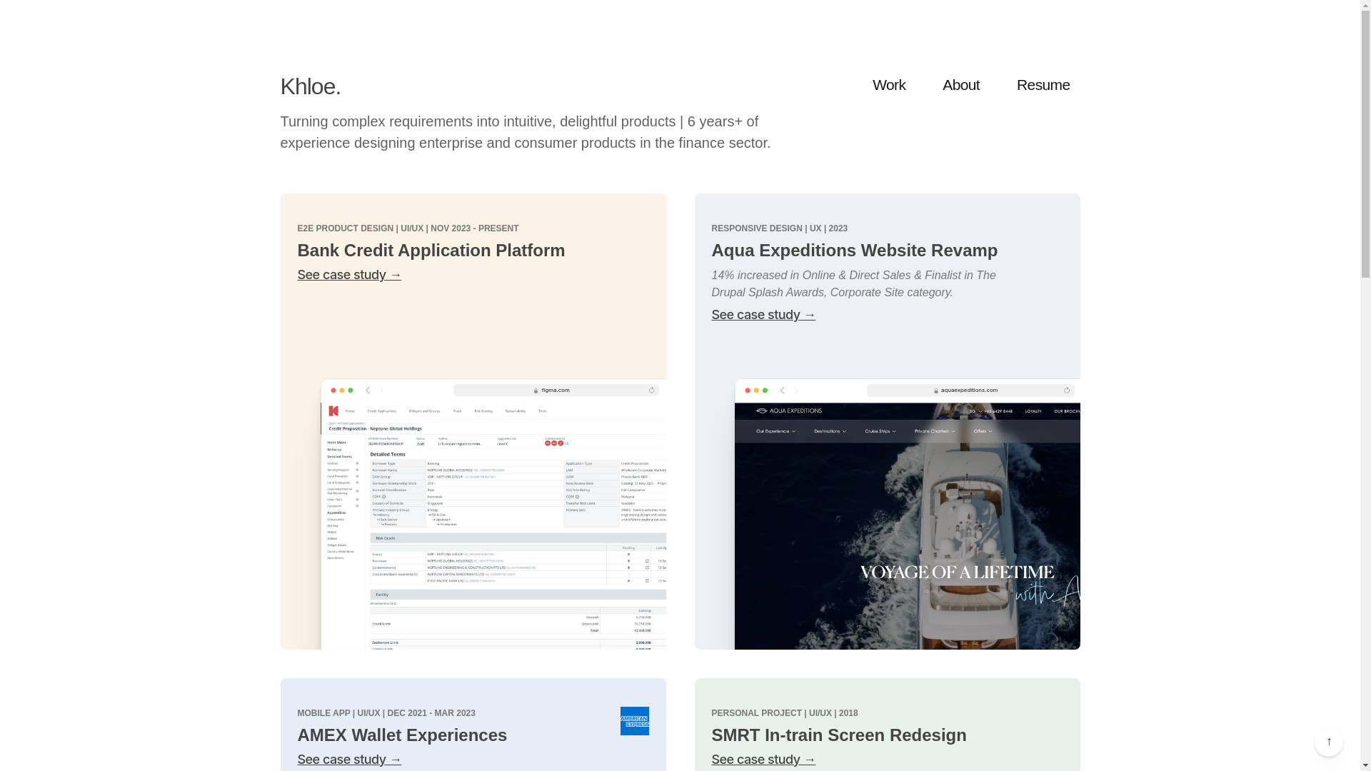 website screenshot of https://khloelim.co/
