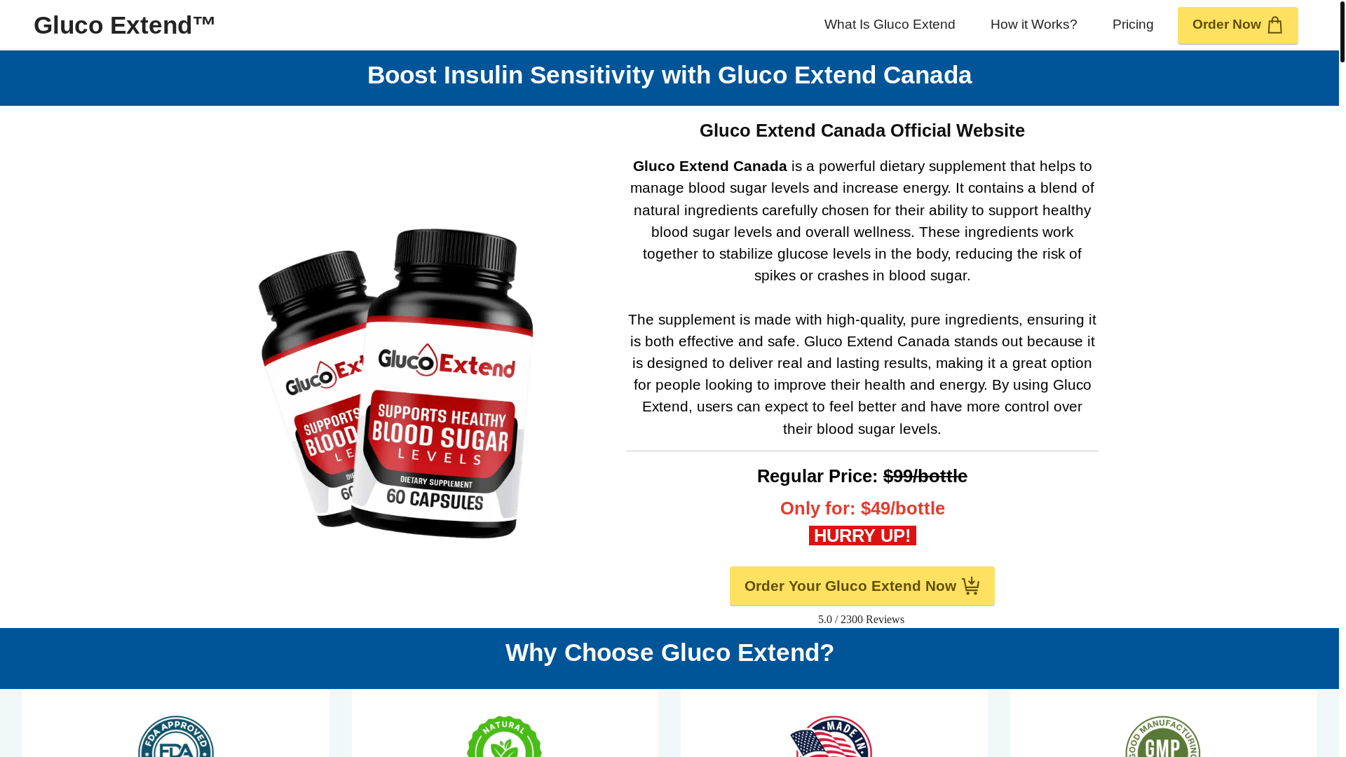 website screenshot of https://ca-glucoextend.com/